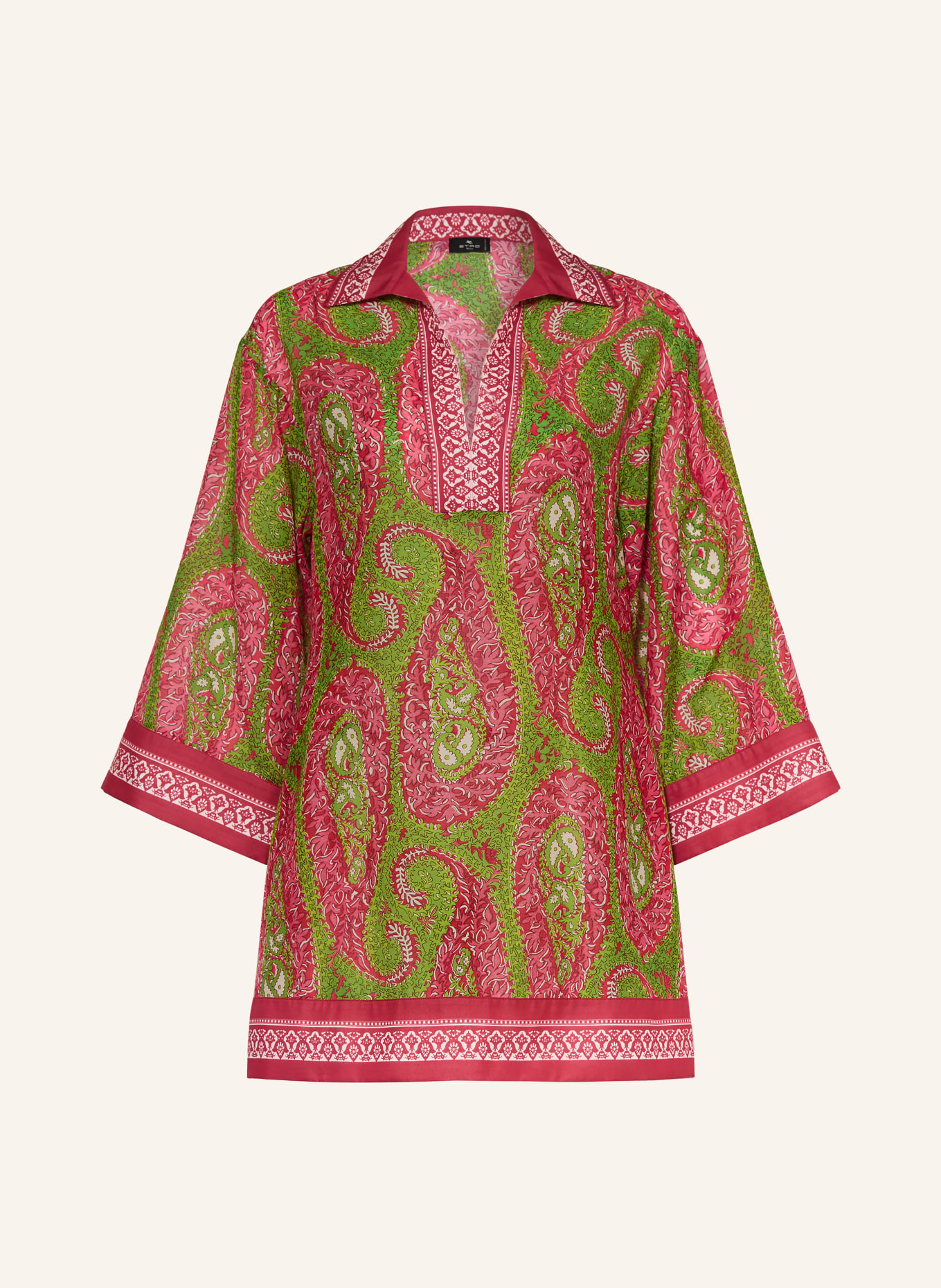 ETRO Strandkleid: FUCHSIA / GRÜN / WEISS