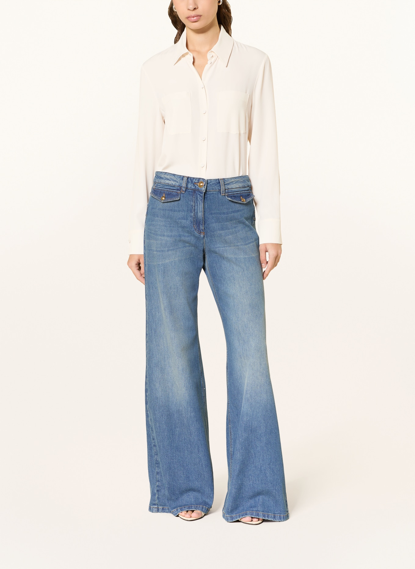 LUISA CERANO Hemdbluse mit Seide: ECRU