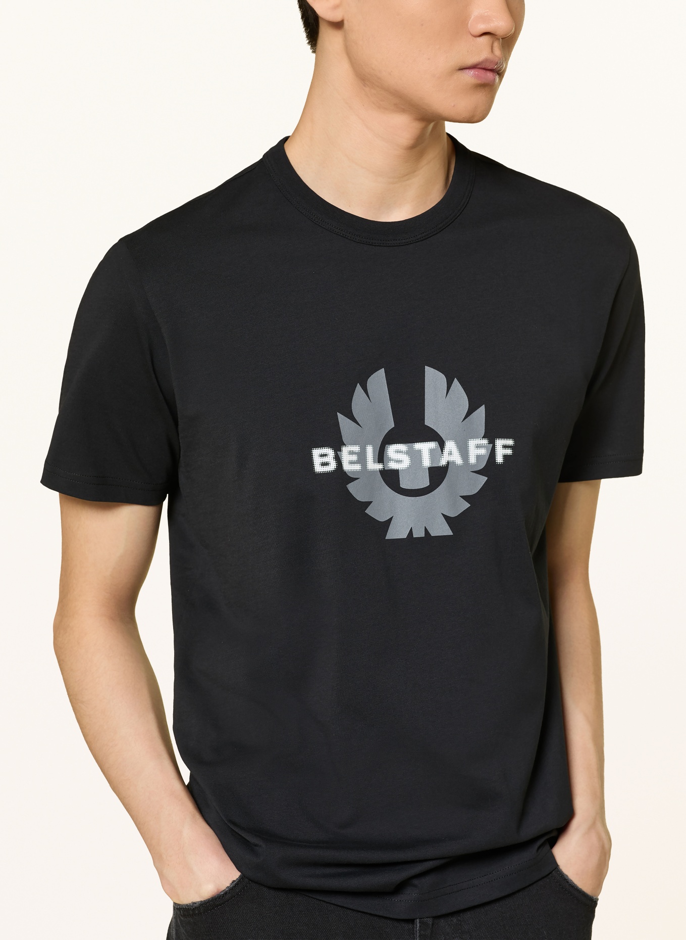 BELSTAFF T-shirt SURFACE: CZARNY / SZARY