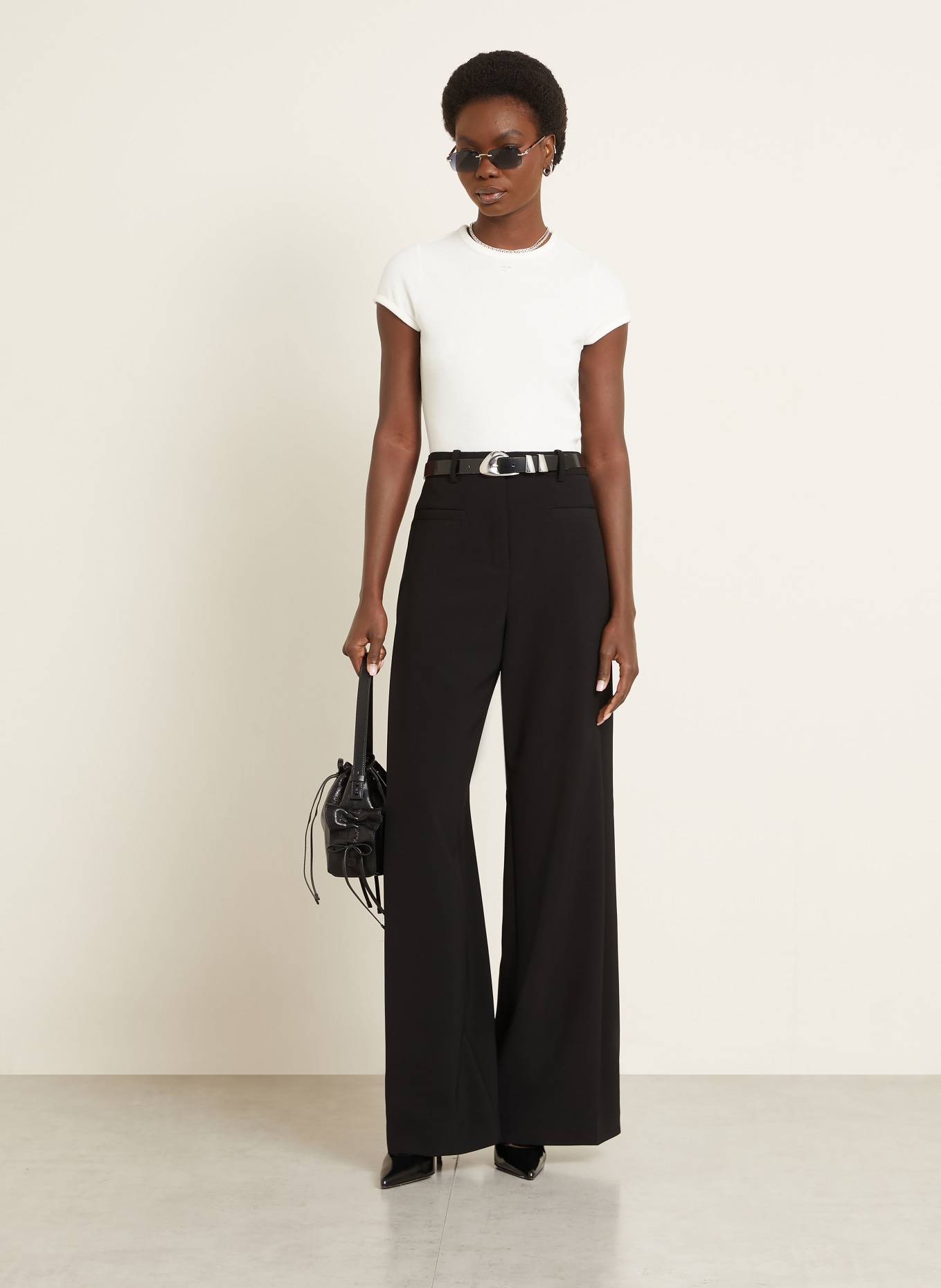 Courrèges T-Shirt aus Frottee: CREME