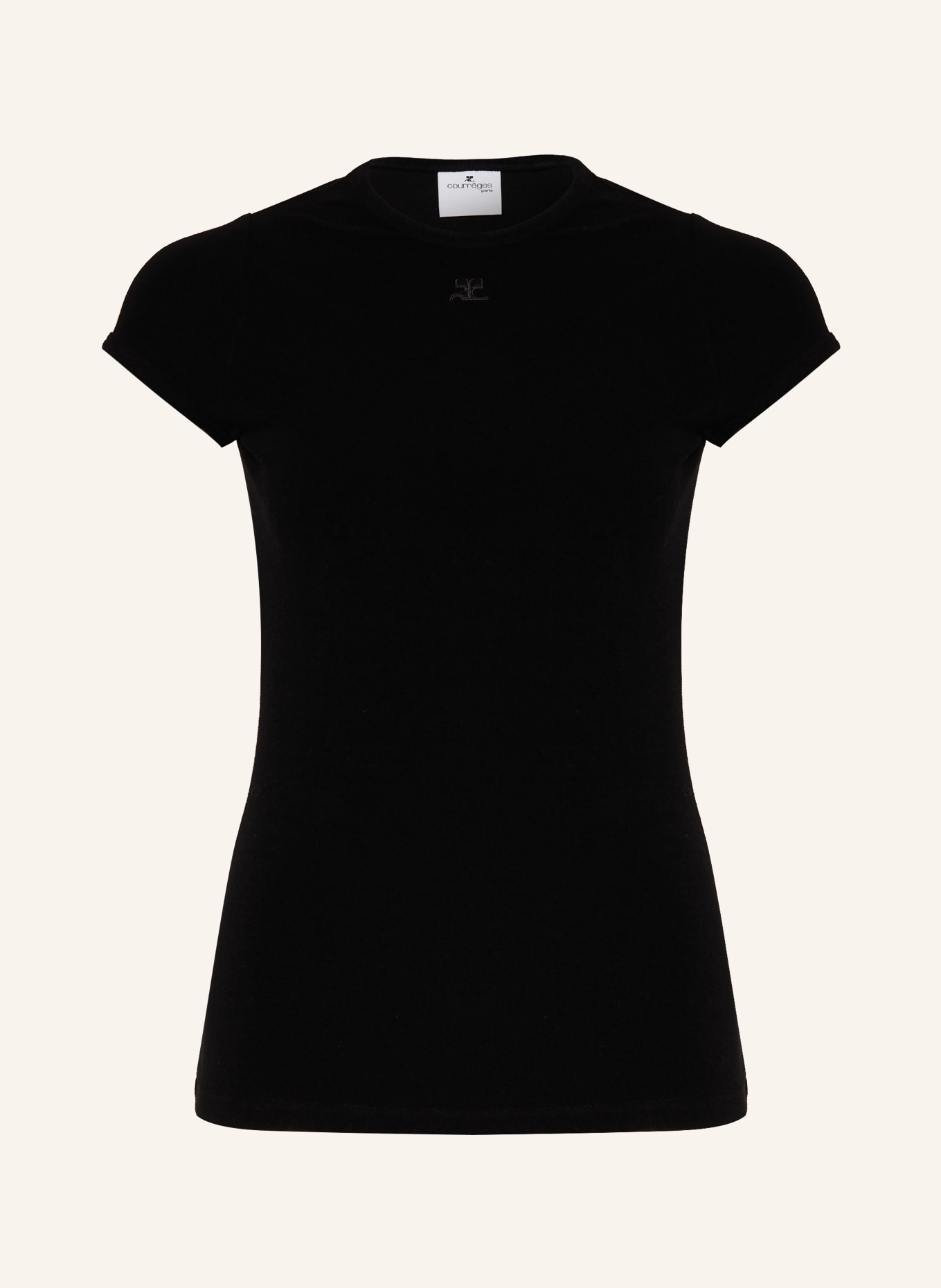 Courrèges T-Shirt aus Frottee: SCHWARZ