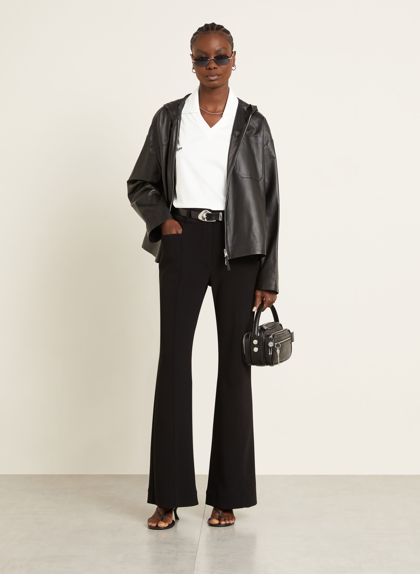 Courrèges Oversized-Poloshirt aus Jersey: WEISS