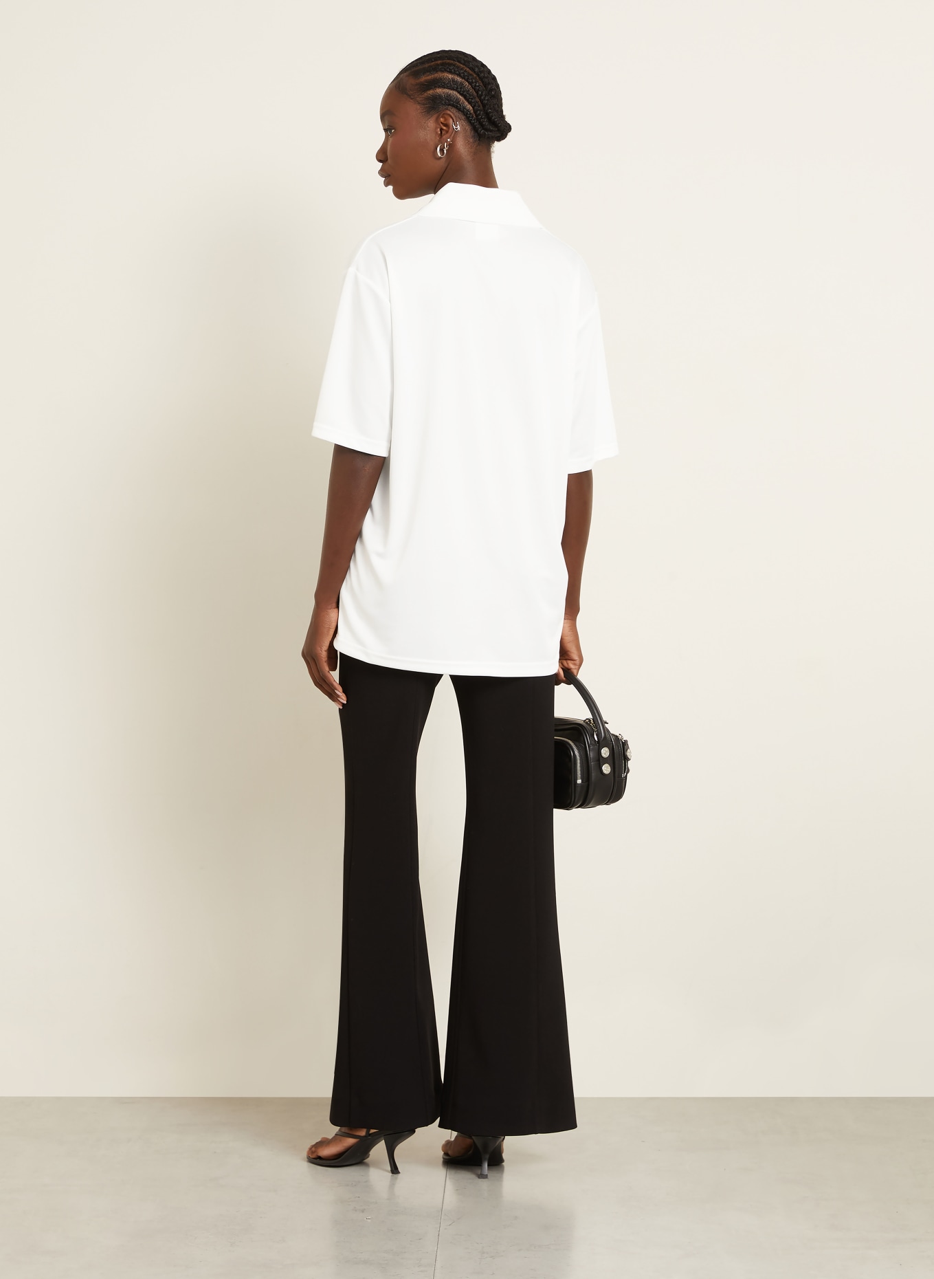 Courrèges Oversized-Poloshirt aus Jersey: WEISS