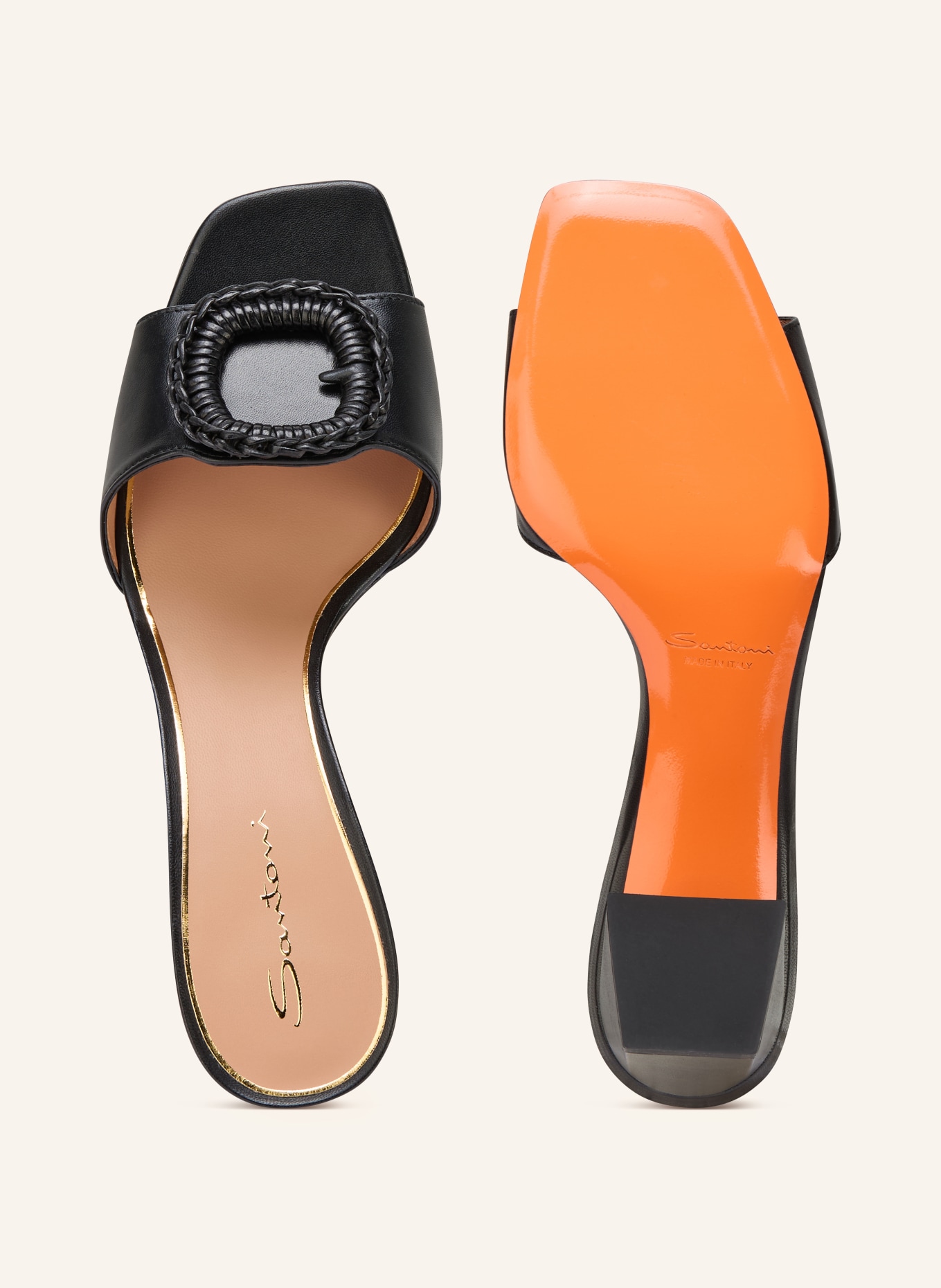Santoni Mules COROLLE: SCHWARZ