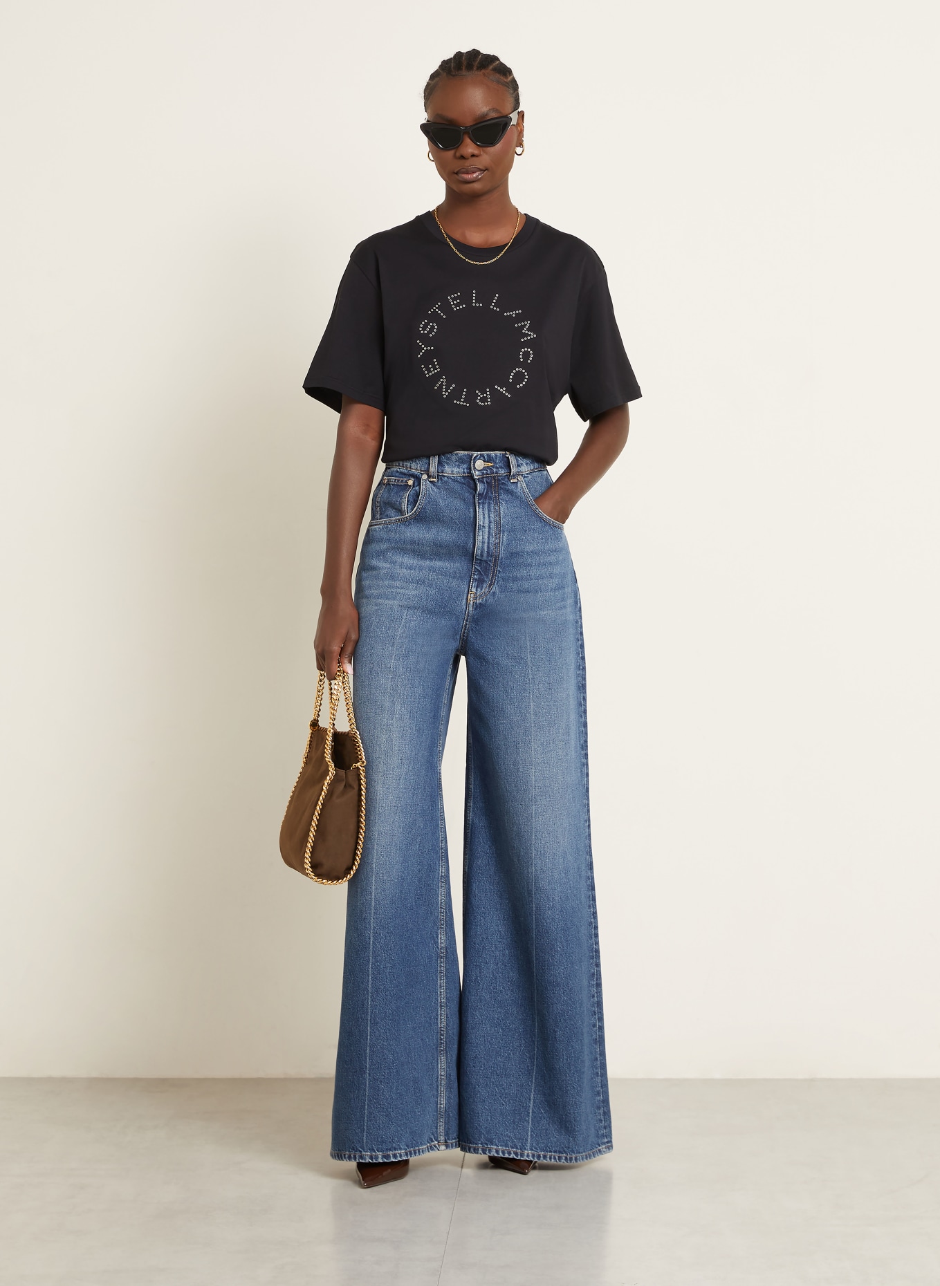 STELLA McCARTNEY T-shirt with studs: BLACK