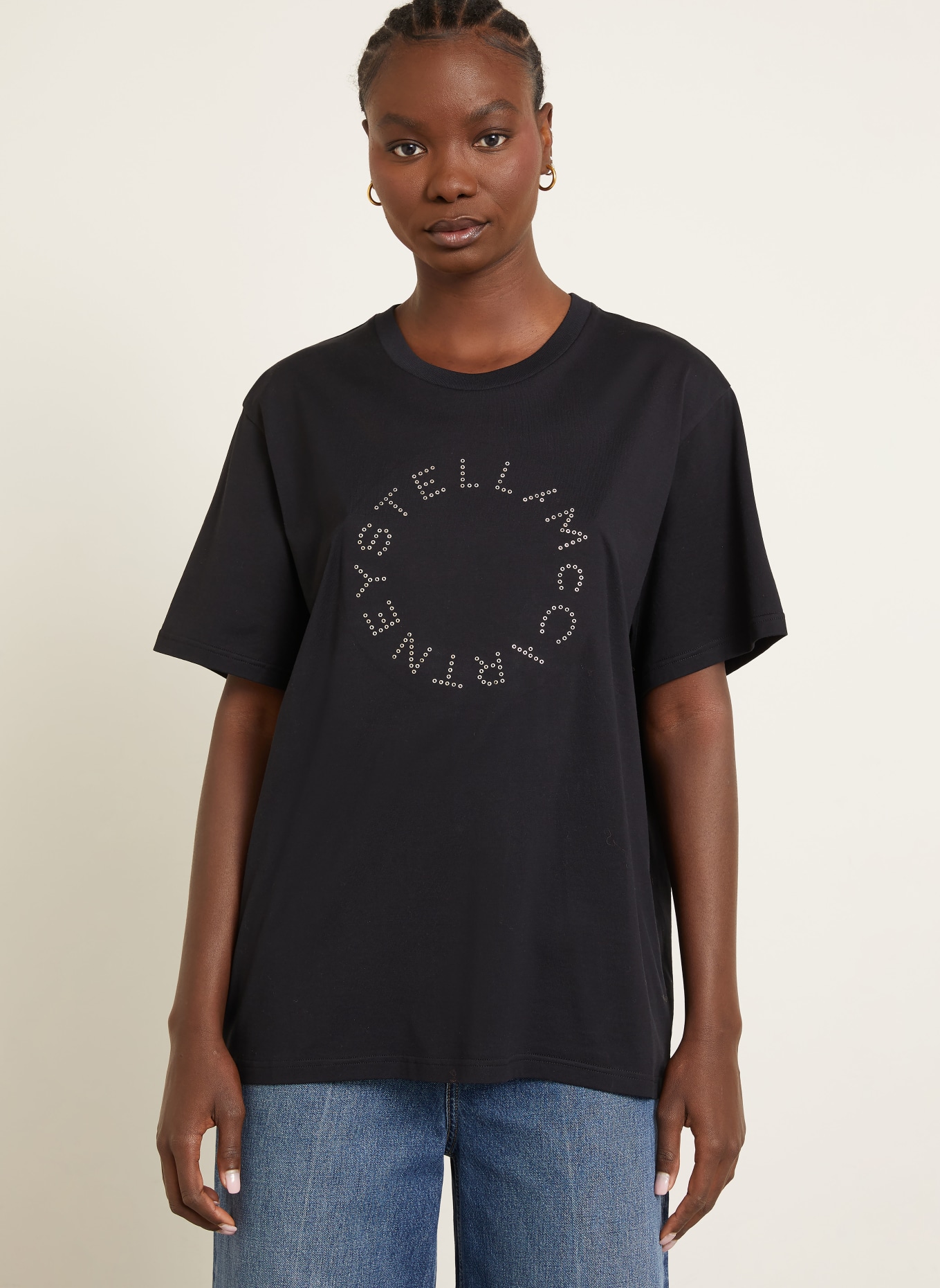 STELLA McCARTNEY T-shirt with studs: BLACK