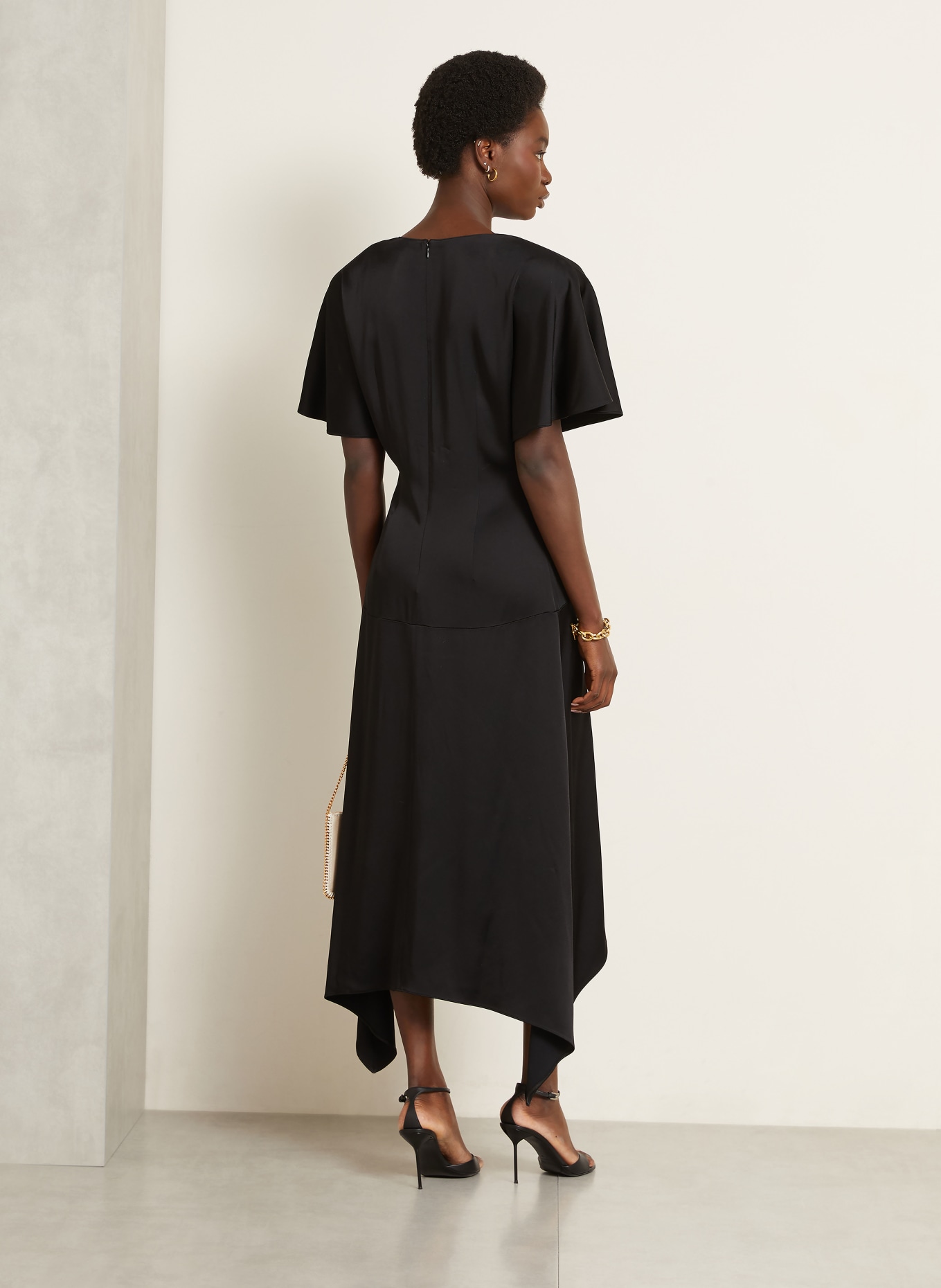 STELLA McCARTNEY Satinkleid: SCHWARZ