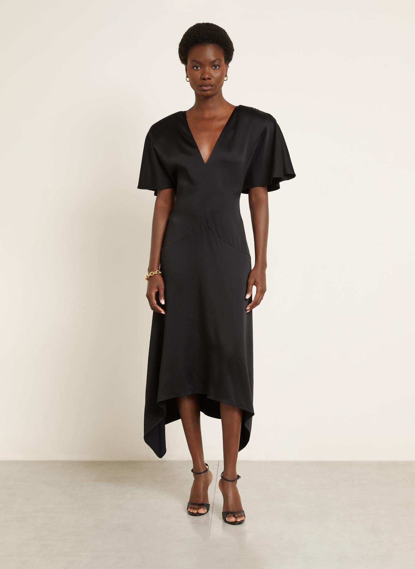 STELLA McCARTNEY Satinkleid: SCHWARZ