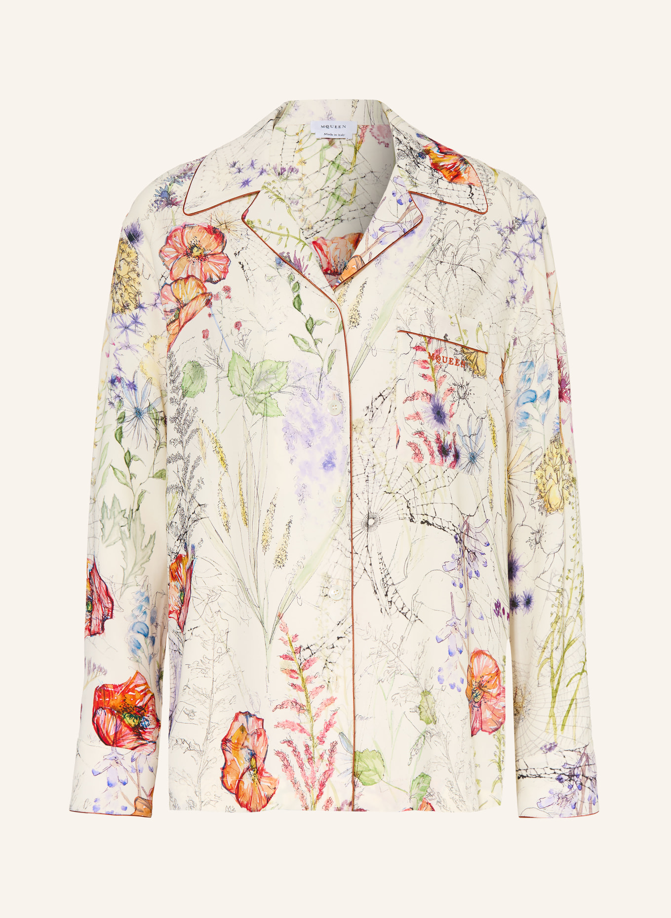 McQUEEN Bluse: ECRU / LILA / ORANGE