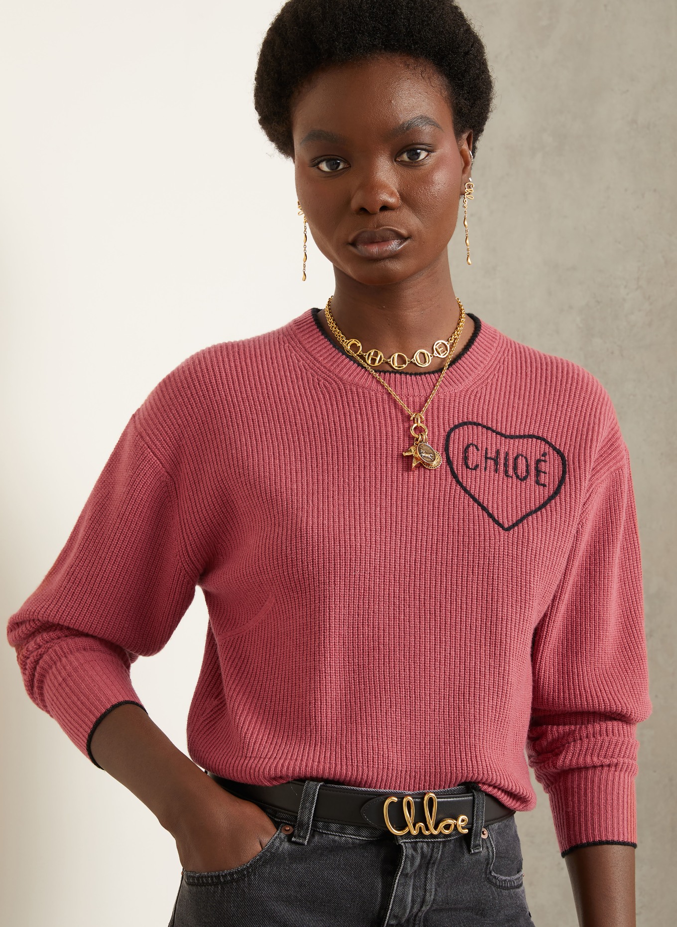 Chloé Pullover: HELLROT