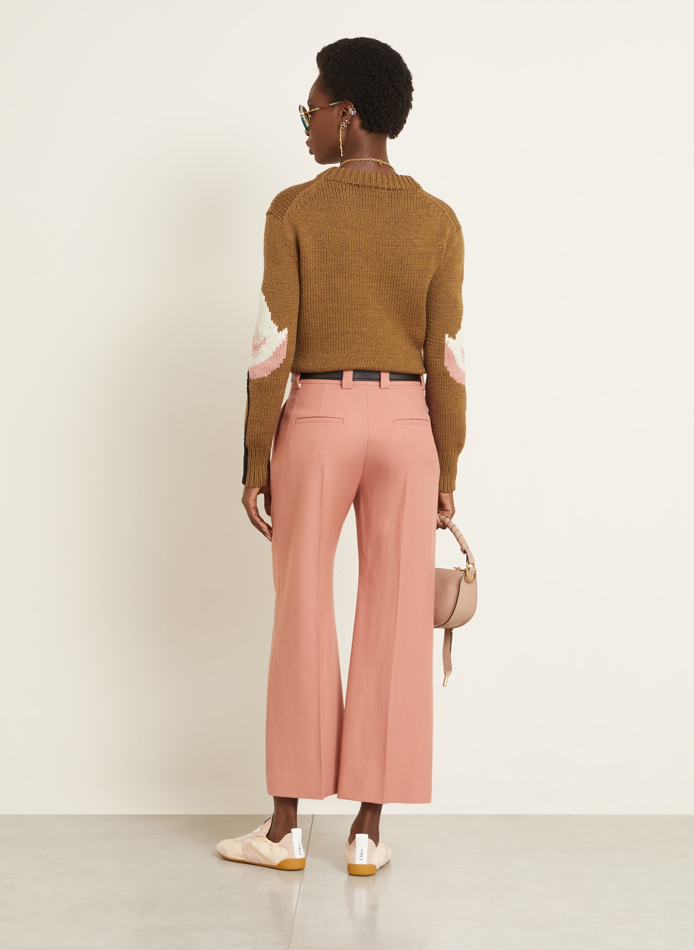Chloé Pullover: CAMEL / ROSA / CREME