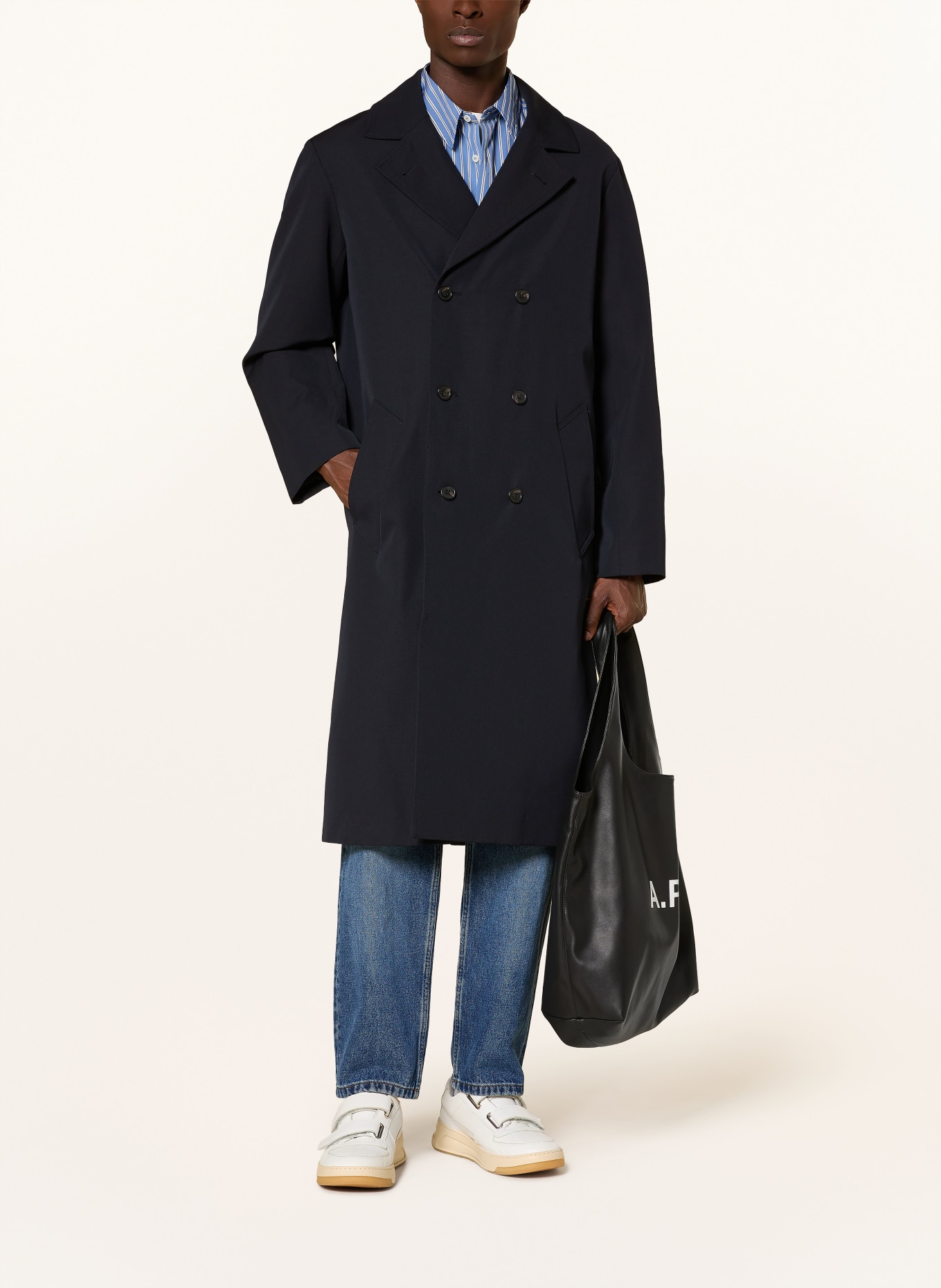 A.P.C. CROISÉ coat: DARK BLUE