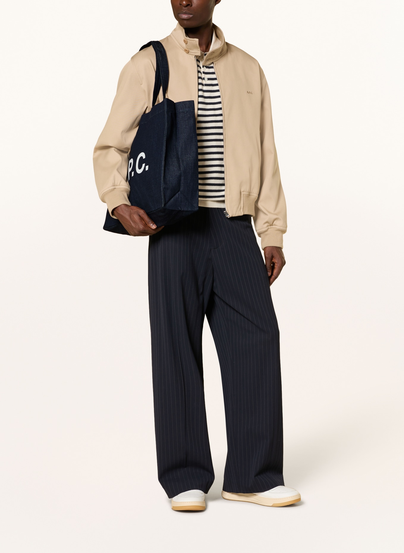 A.P.C. Shopper DANIELA: DARK BLUE / WHITE