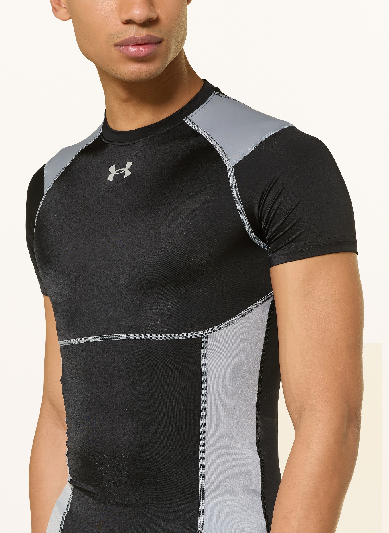 UNDER ARMOUR Koszulka UA HEATGEAR® ELITE: CZARNY / SZARY