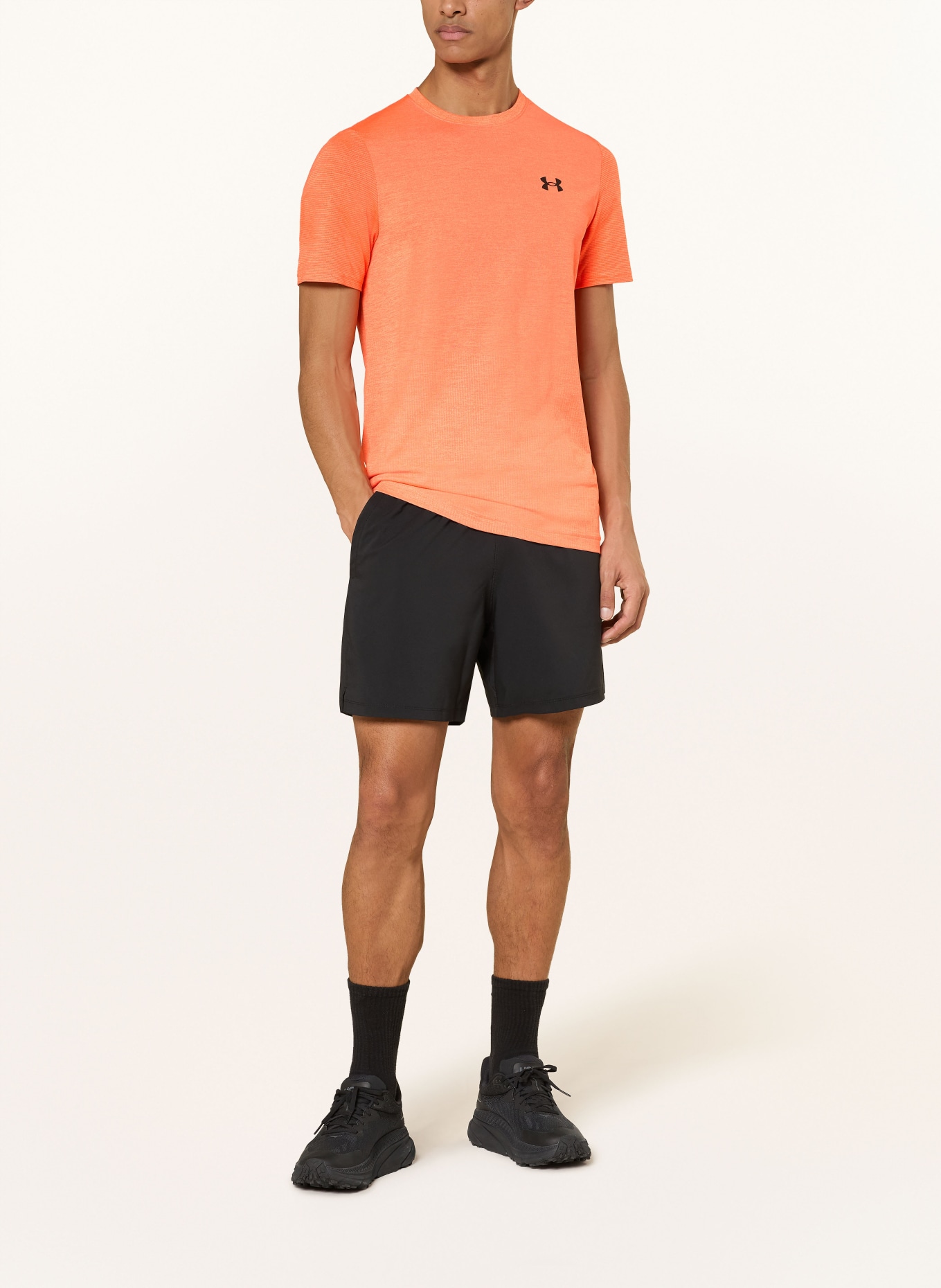 UNDER ARMOUR Short d'entraînement UA VANISH: NOIR / ORANGE