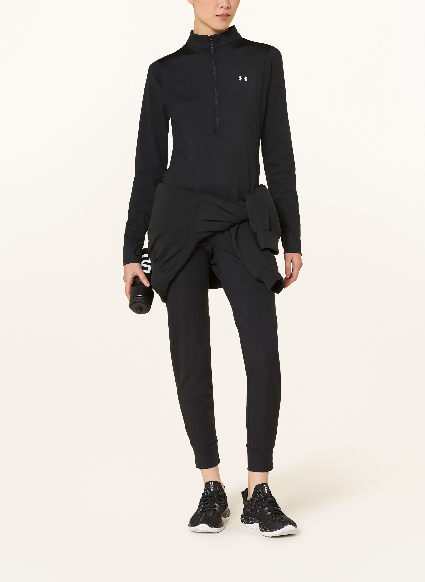 UNDER ARMOUR UA MOTION Tights: BLACK / WHITE