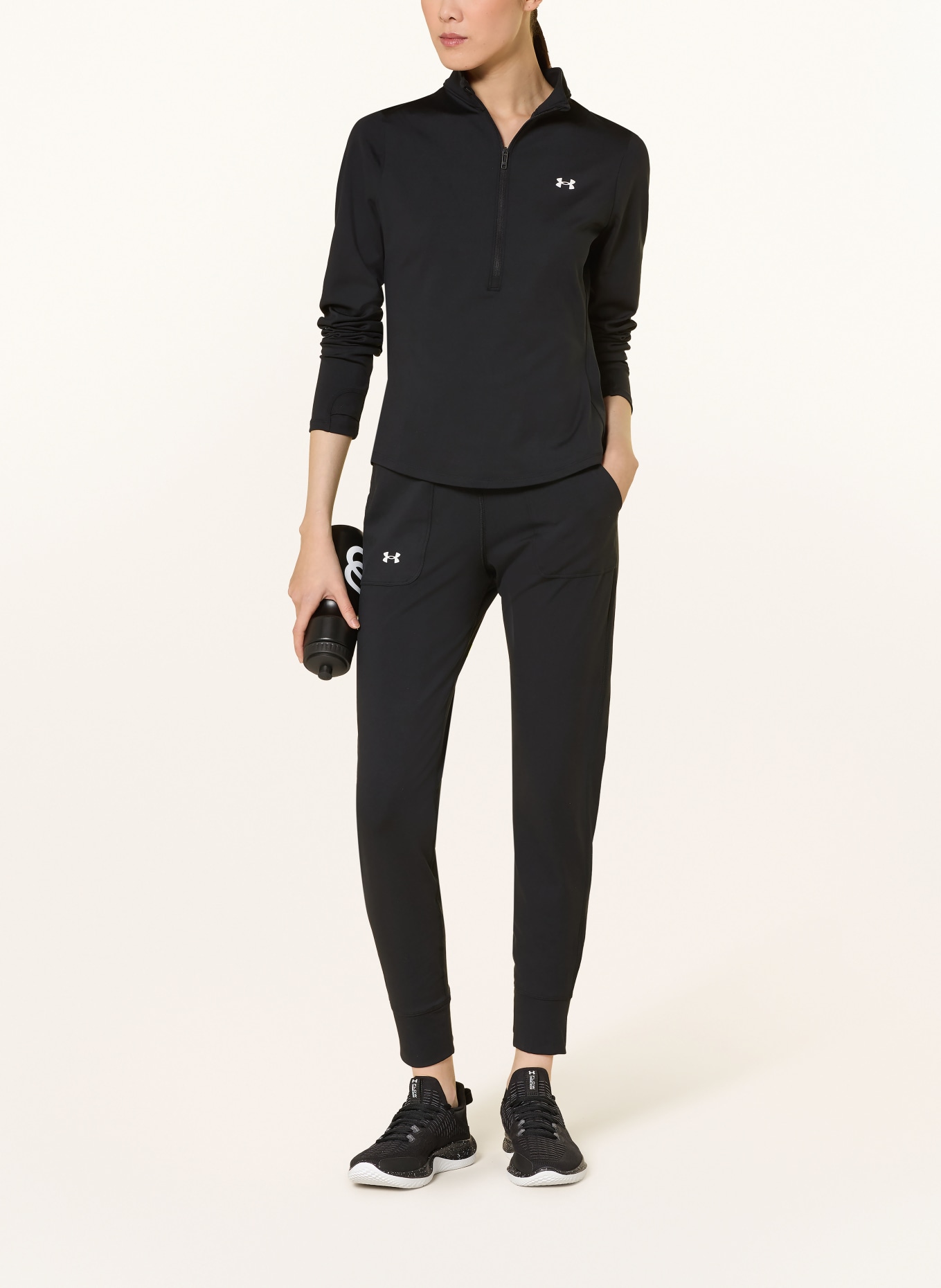 UNDER ARMOUR UA MOTION Tights: BLACK / WHITE