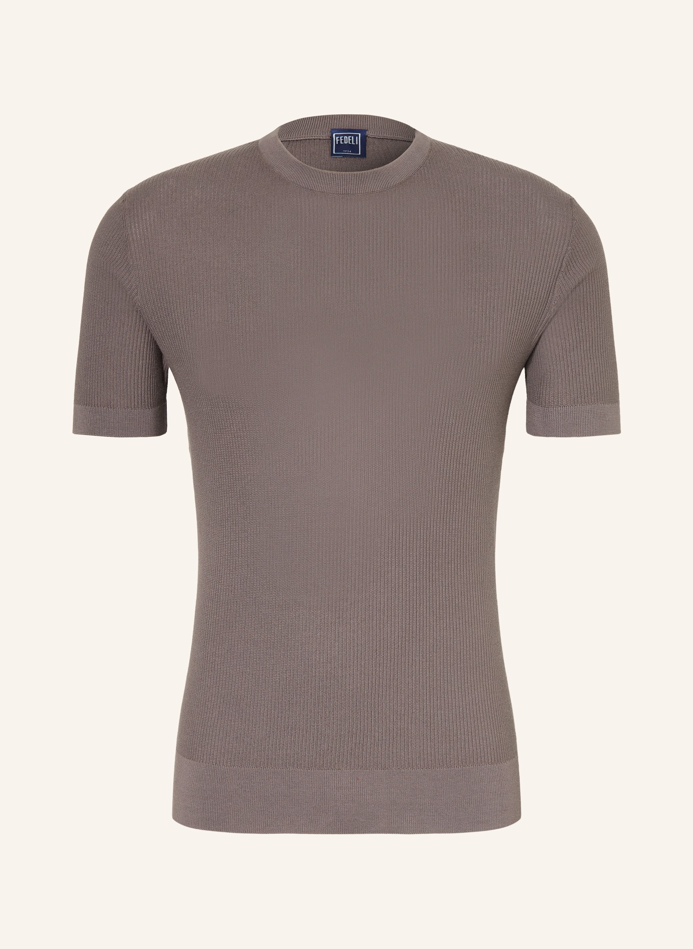 FEDELI gebreid shirt: TAUPE