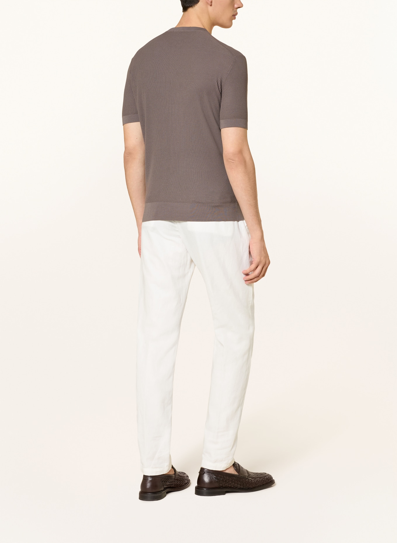 FEDELI gebreid shirt: TAUPE