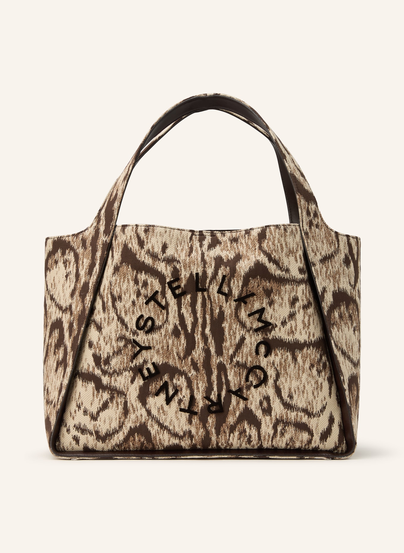 STELLA McCARTNEY Shopper LOGO CLOUD LEOPARD LARGE mit Pouch: DUNKELBRAUN / BEIGE