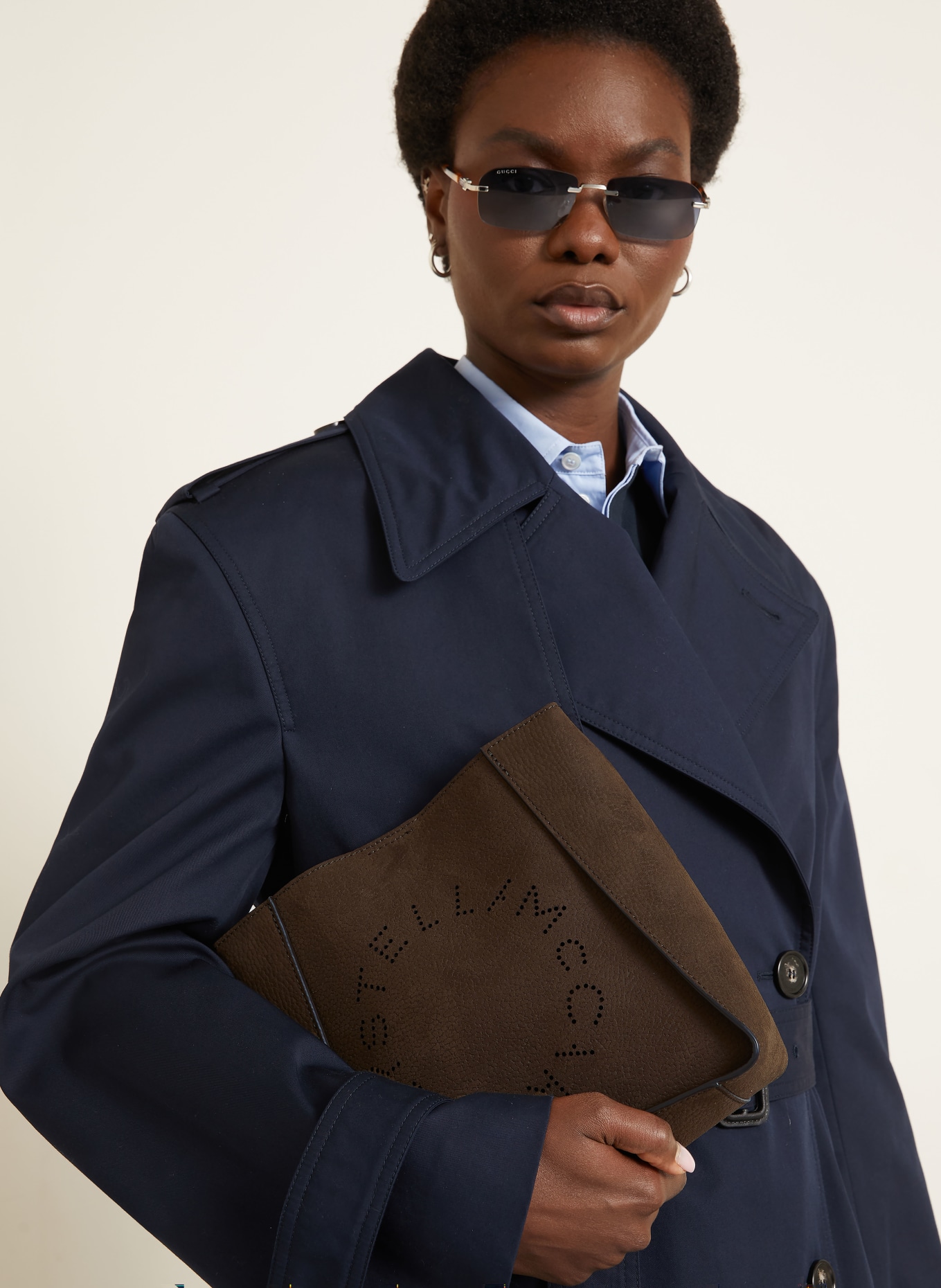 STELLA McCARTNEY shoulder bag: DARK BROWN / SILVER