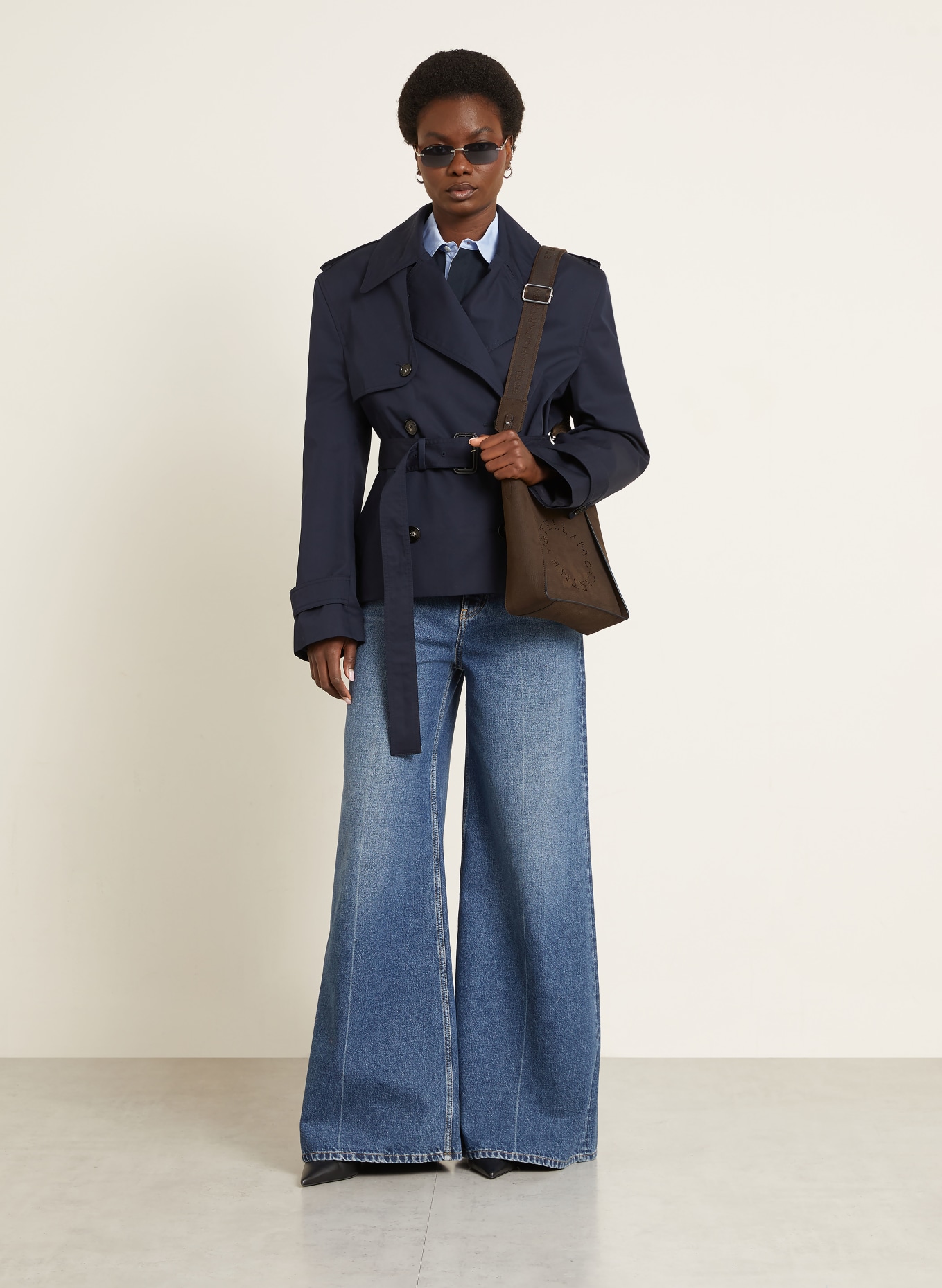 STELLA McCARTNEY shoulder bag: DARK BROWN / SILVER