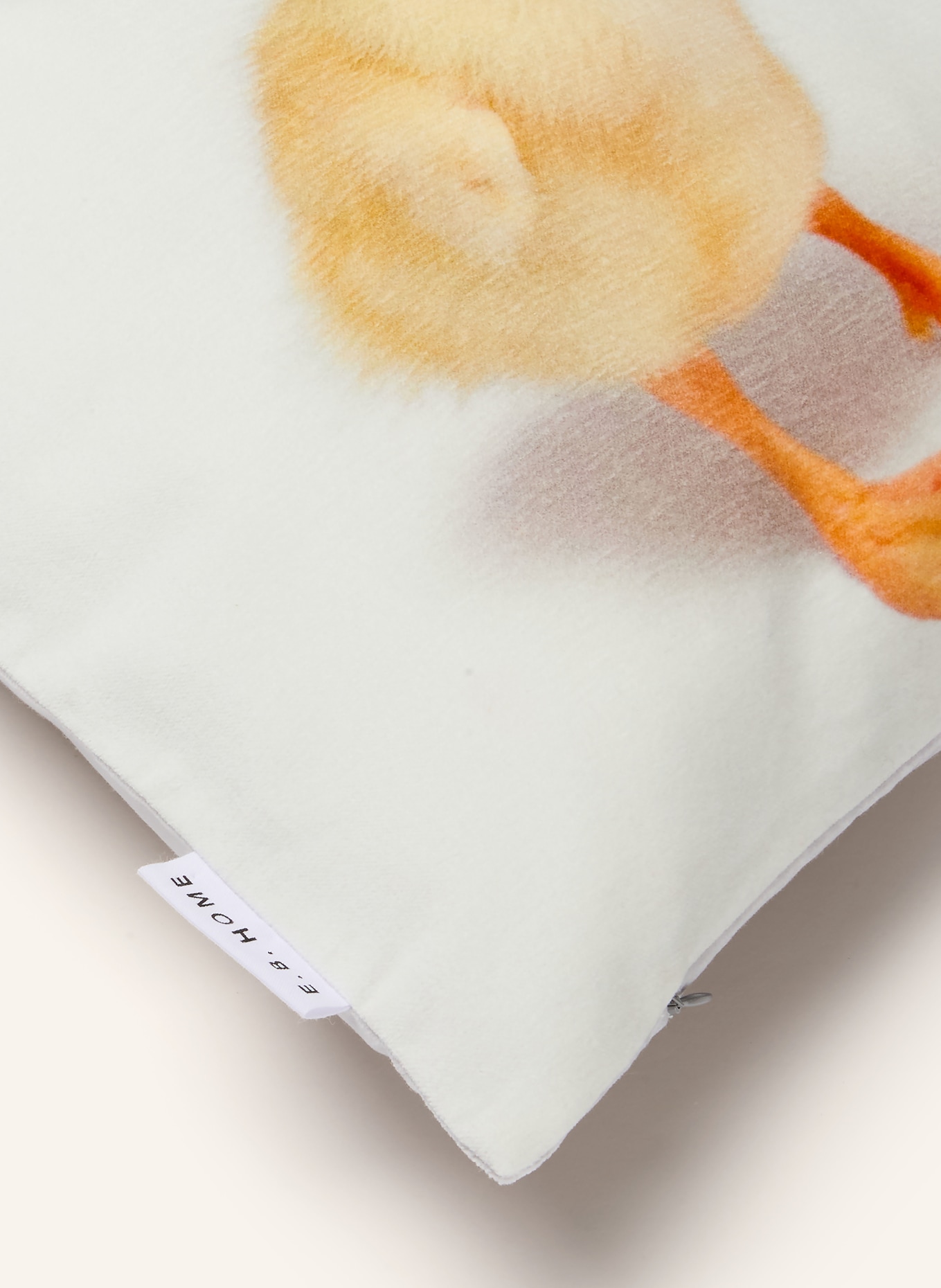 EB HOME Dekokissenhülle aus Samt: CREME / ORANGE / GELB