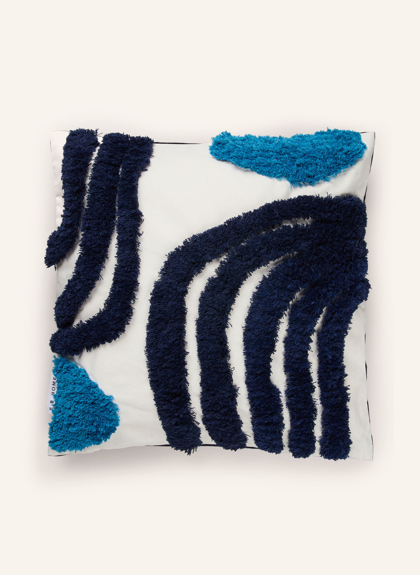 EB HOME Dekokissenhülle ZEBRA N DOTS: DUNKELBLAU / CREME