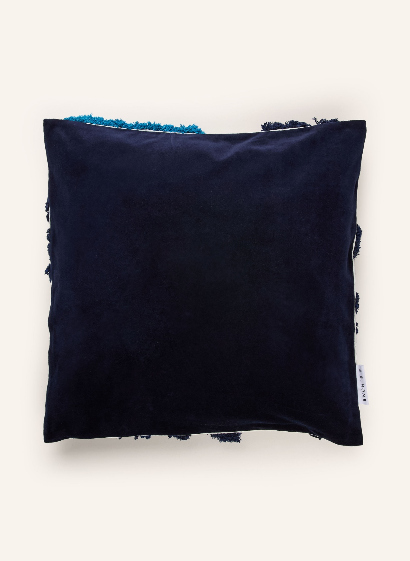 EB HOME Dekokissenhülle ZEBRA N DOTS: DUNKELBLAU / CREME