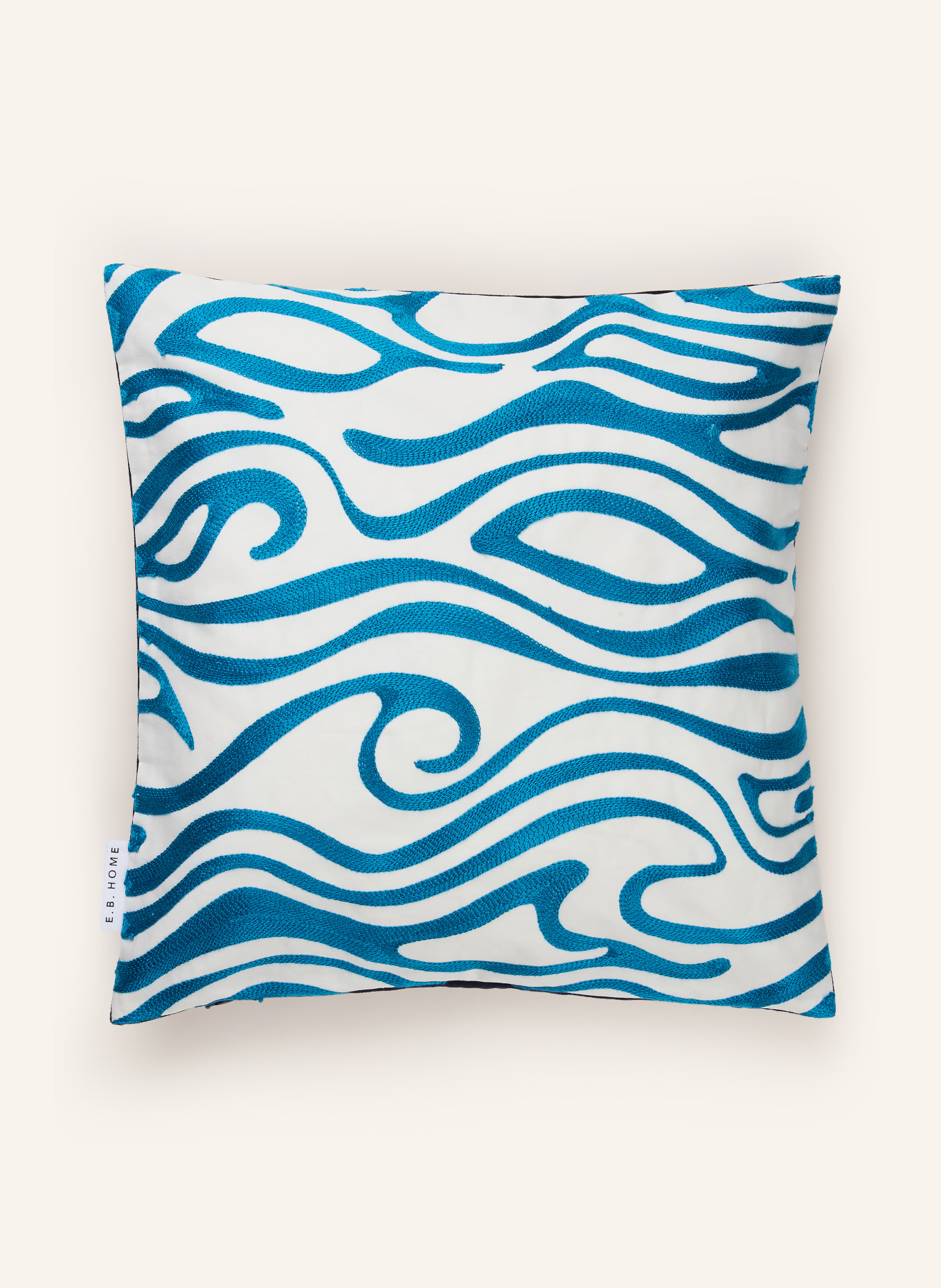 EB HOME Dekokissenhülle: WEISS / DUNKELBLAU / BLAU