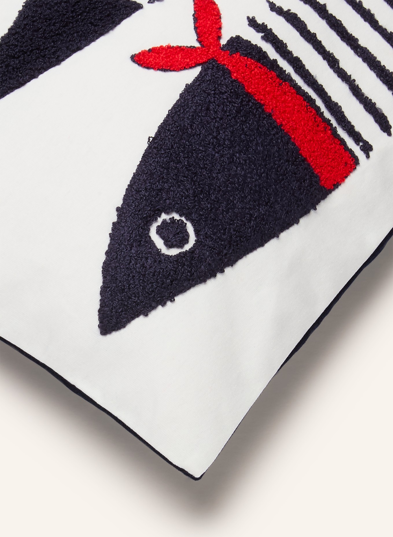 EB HOME Dekokissenhülle: CREME / DUNKELGRAU / ROT