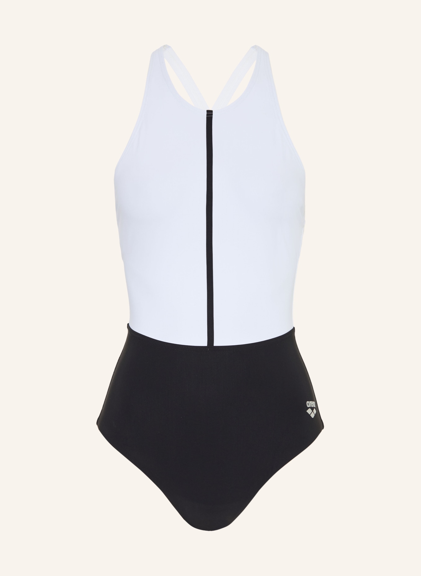 arena SILVIA shape swimsuit with UV protection 50+: BLACK / WHITE