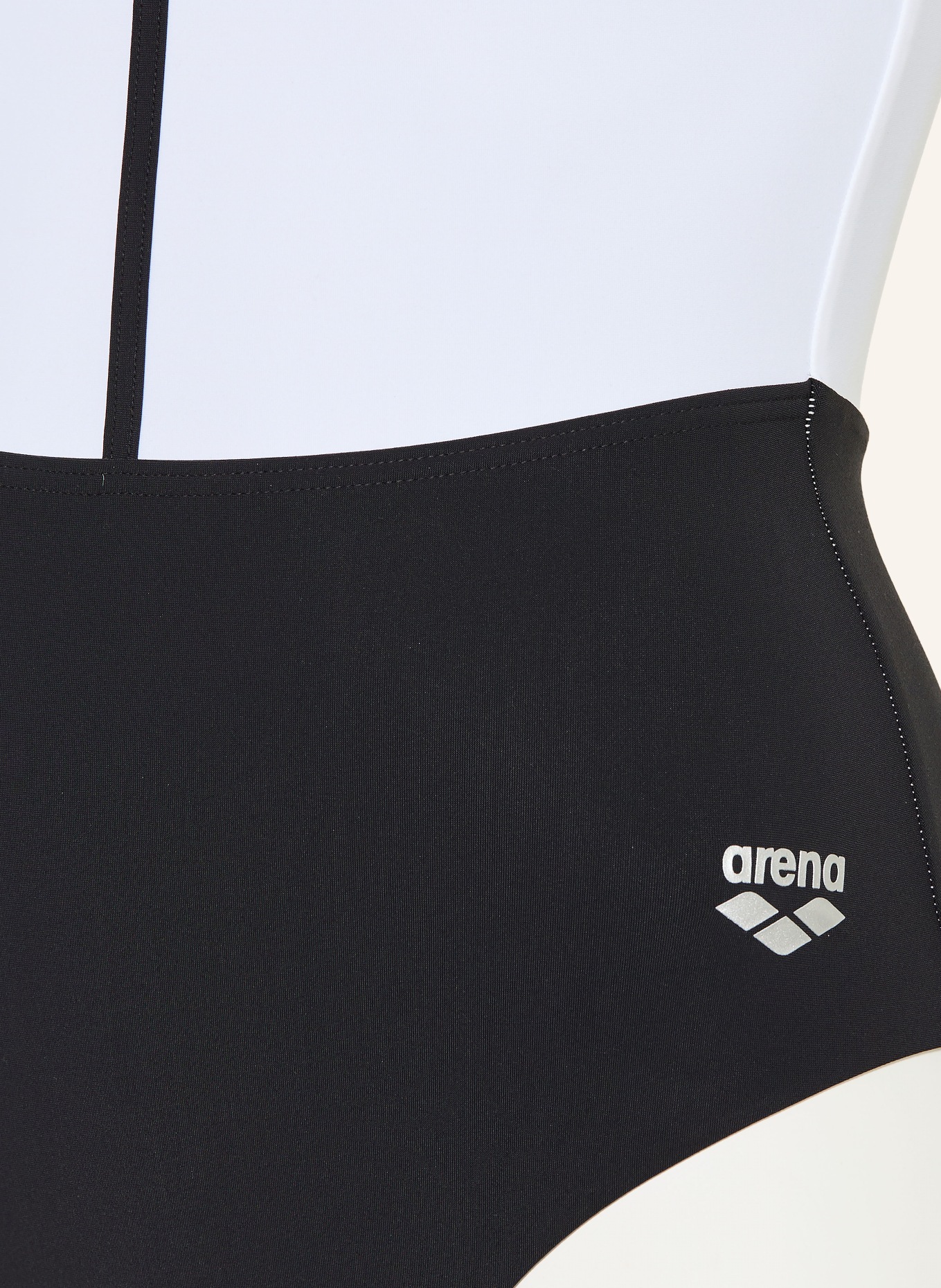 arena SILVIA shape swimsuit with UV protection 50+: BLACK / WHITE