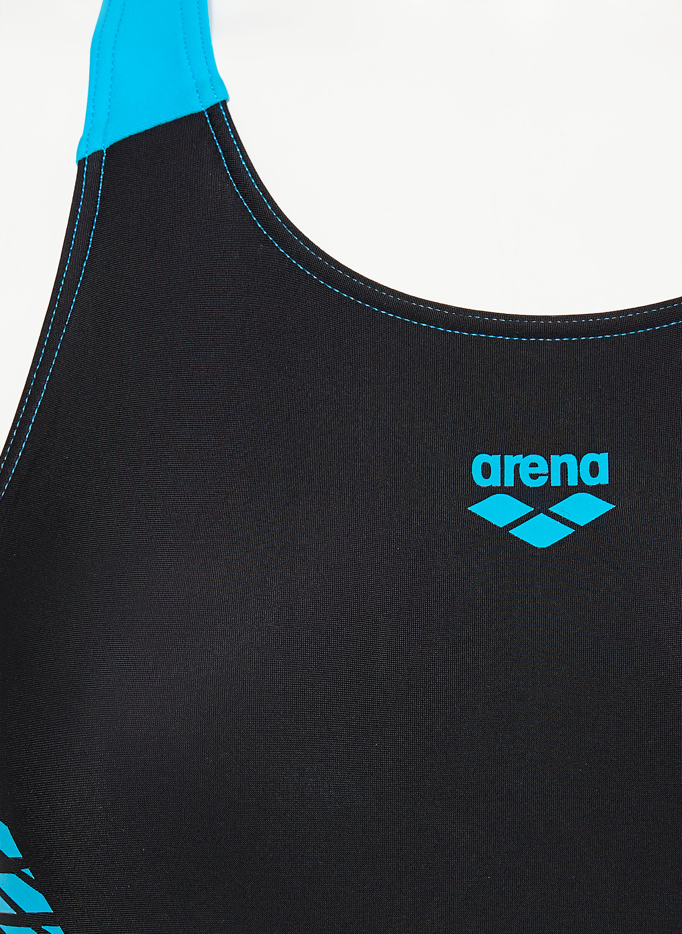 arena OPENINGS swimsuit with UV protection 50+: BLACK / TURQUOISE