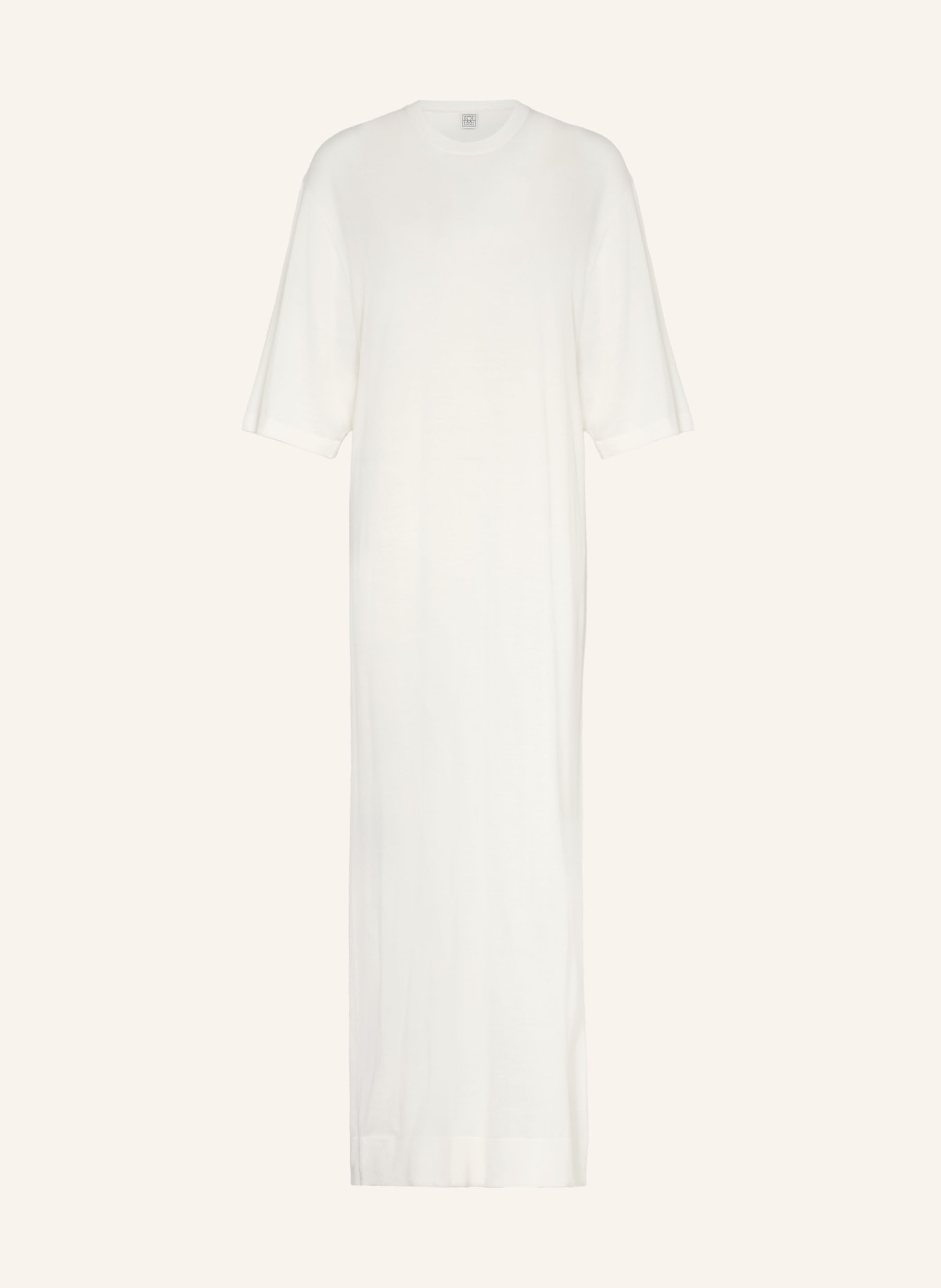 TOTEME Strickkleid aus Merinowolle mit 3/4-Arm: ECRU