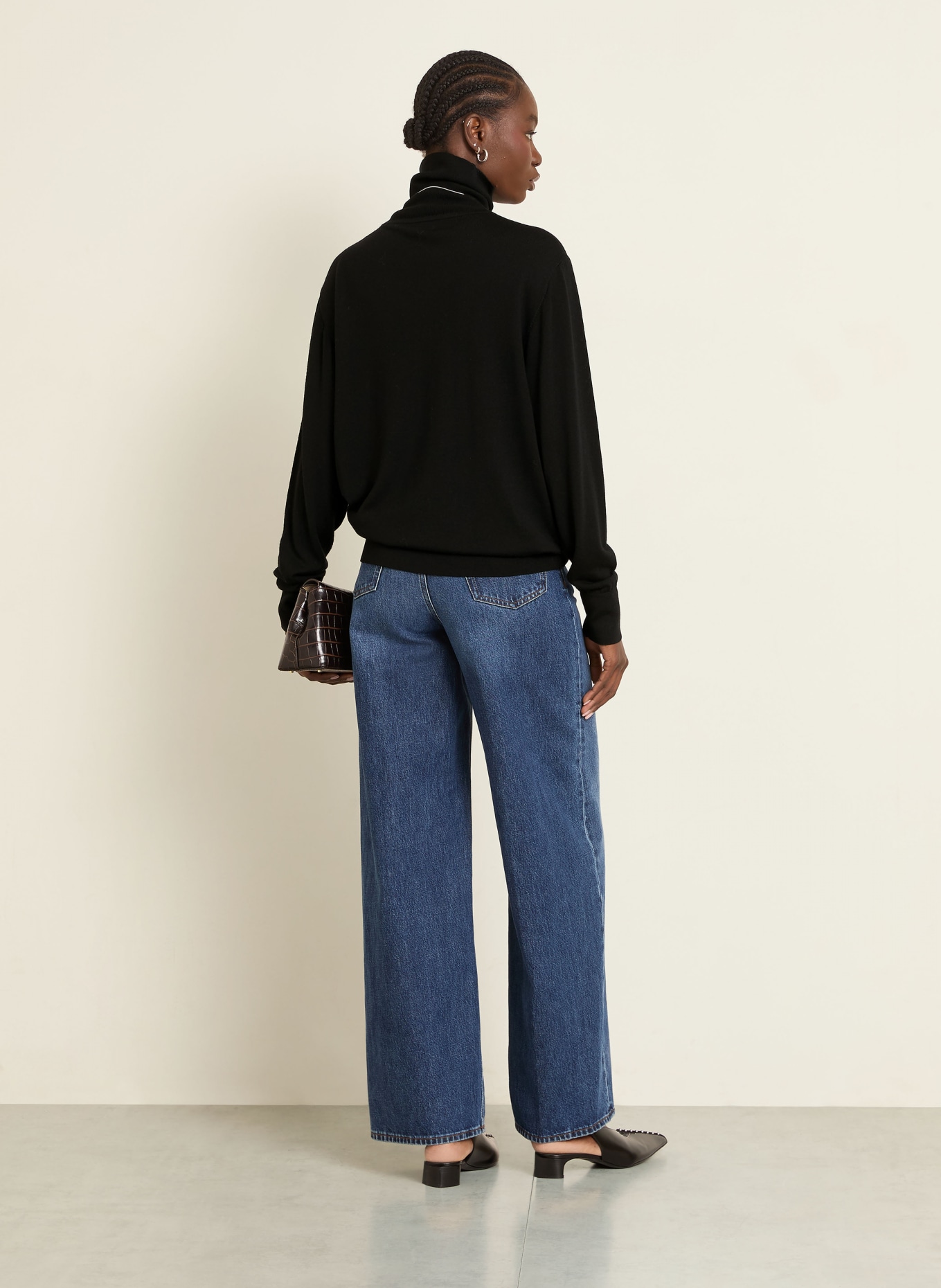 TOTEME Rollkragenpullover aus Merinowolle: SCHWARZ