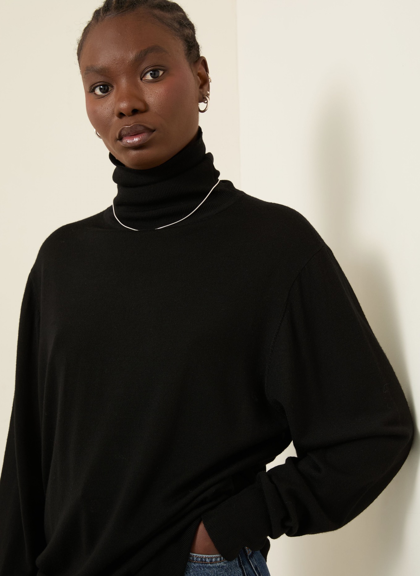 TOTEME Rollkragenpullover aus Merinowolle: SCHWARZ