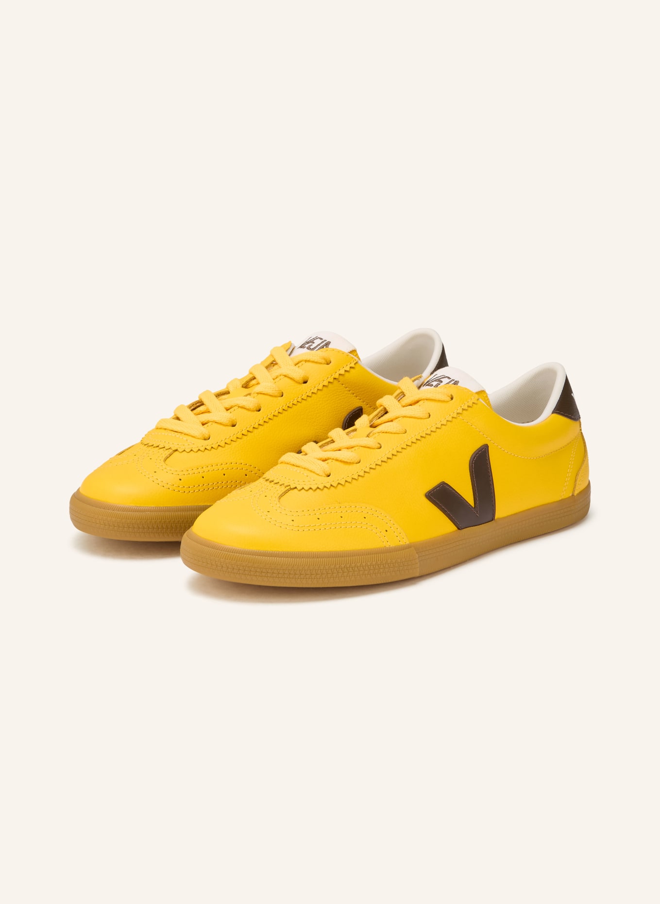 VEJA Sneaker VOLLEY: GELB / DUNKELBRAUN