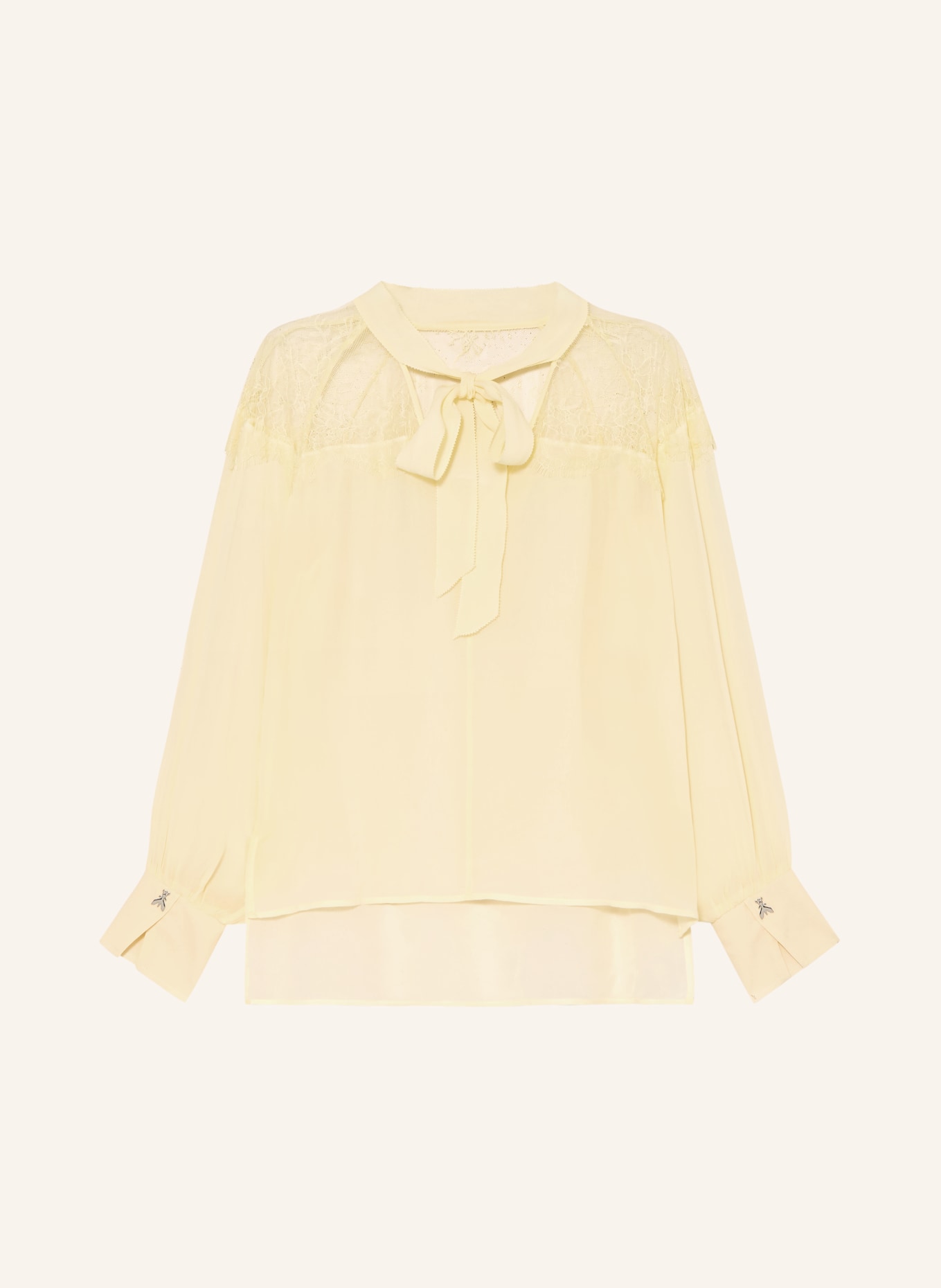 PATRIZIA PEPE Halenka s krajkou: TMAVĚ ŽLUTÁ