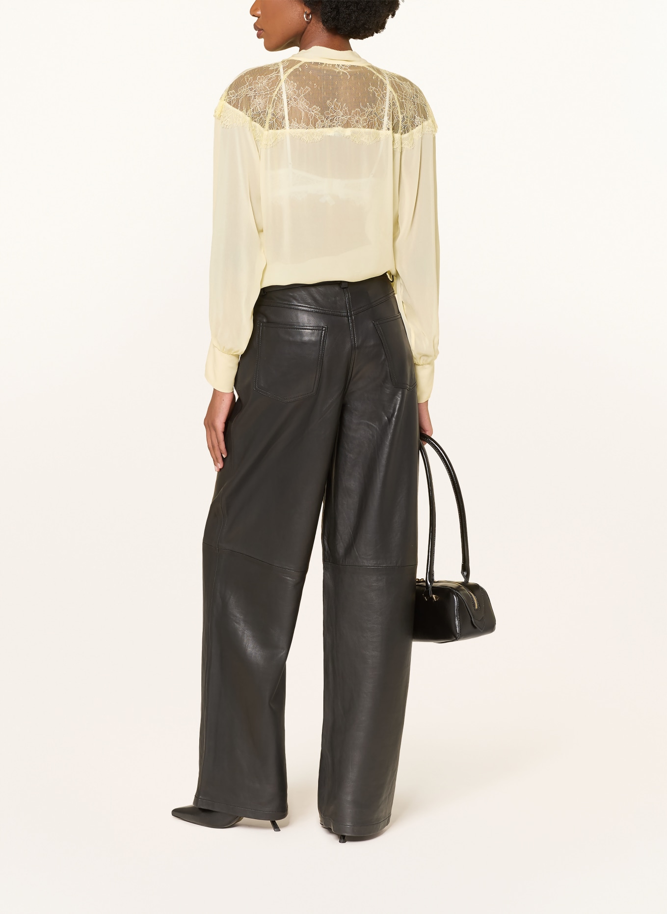 PATRIZIA PEPE Halenka s krajkou: TMAVĚ ŽLUTÁ