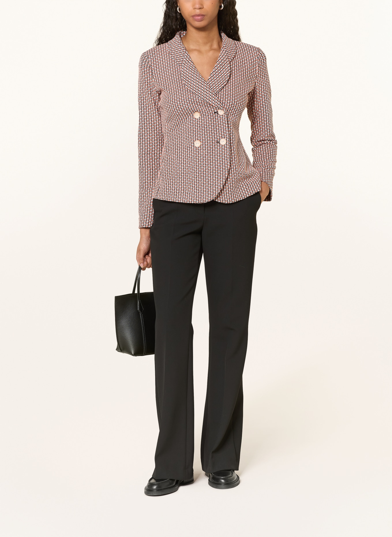 EMPORIO ARMANI Jacquard-Blazer: LACHS / DUNKELGRAU / WEISS