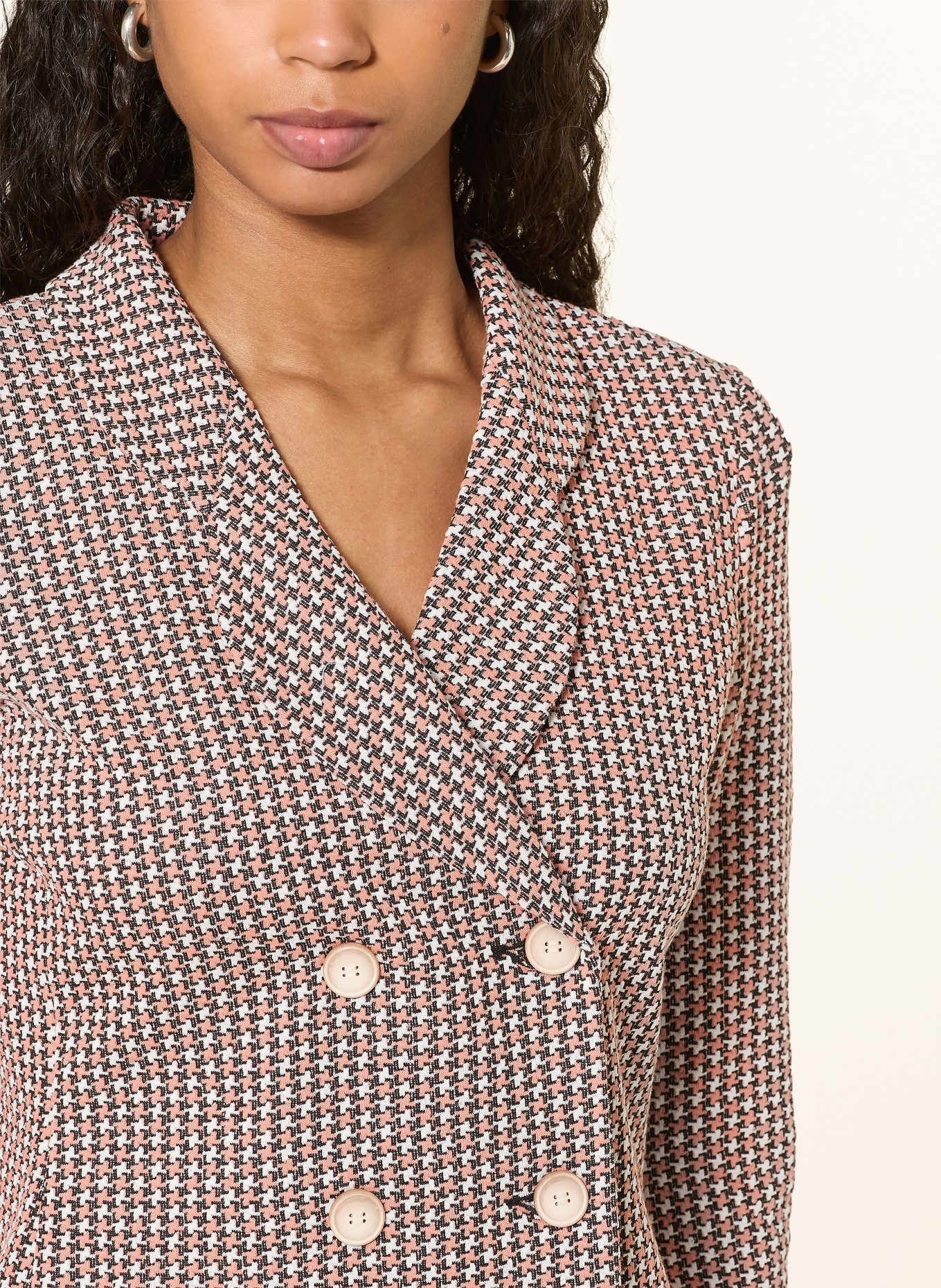 EMPORIO ARMANI Jacquard-Blazer: LACHS / DUNKELGRAU / WEISS