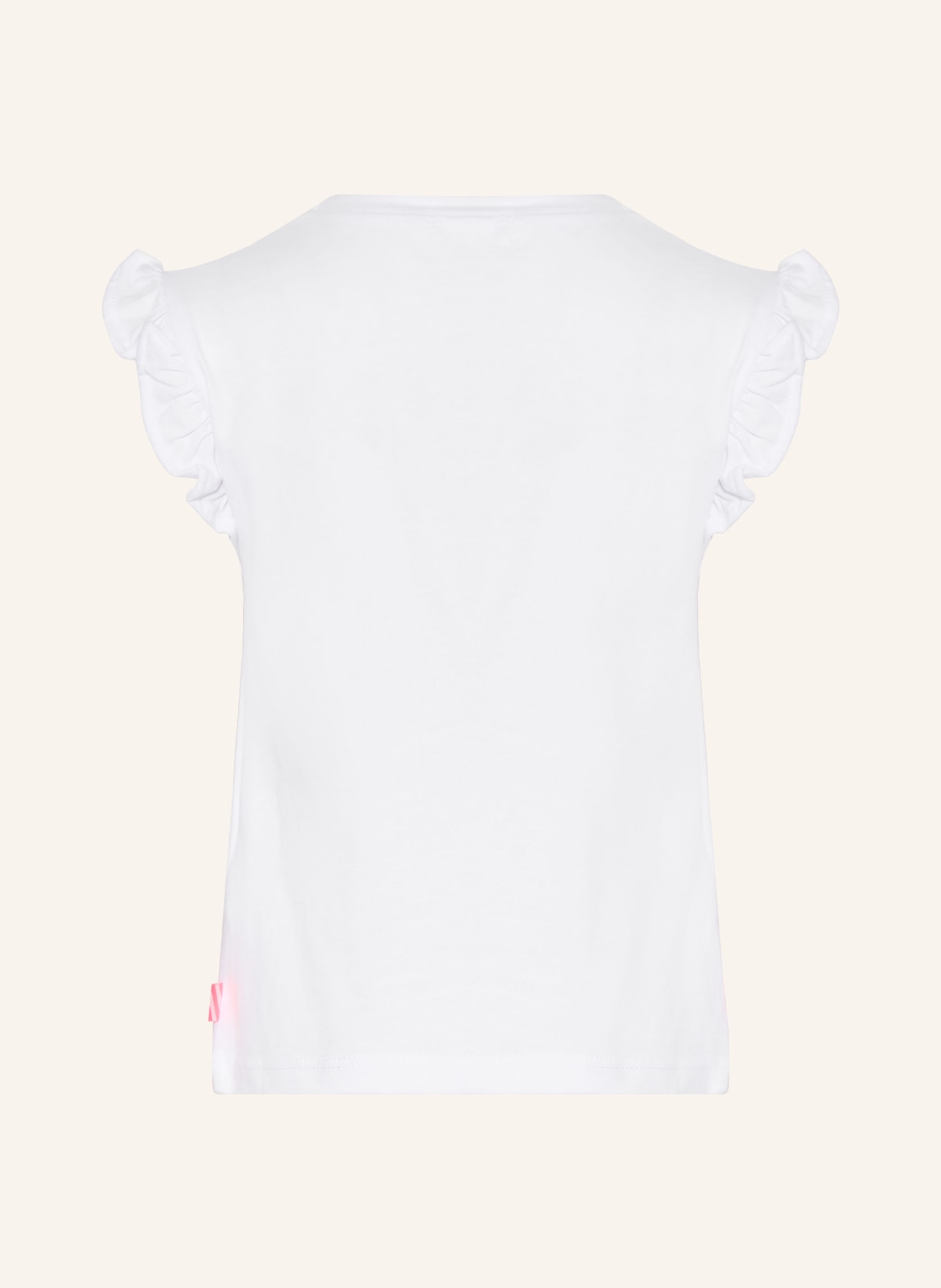 Billieblush T-shirt à volants: BLANC / ROSE FUCHSIA FLUO / JAUNE FLUO
