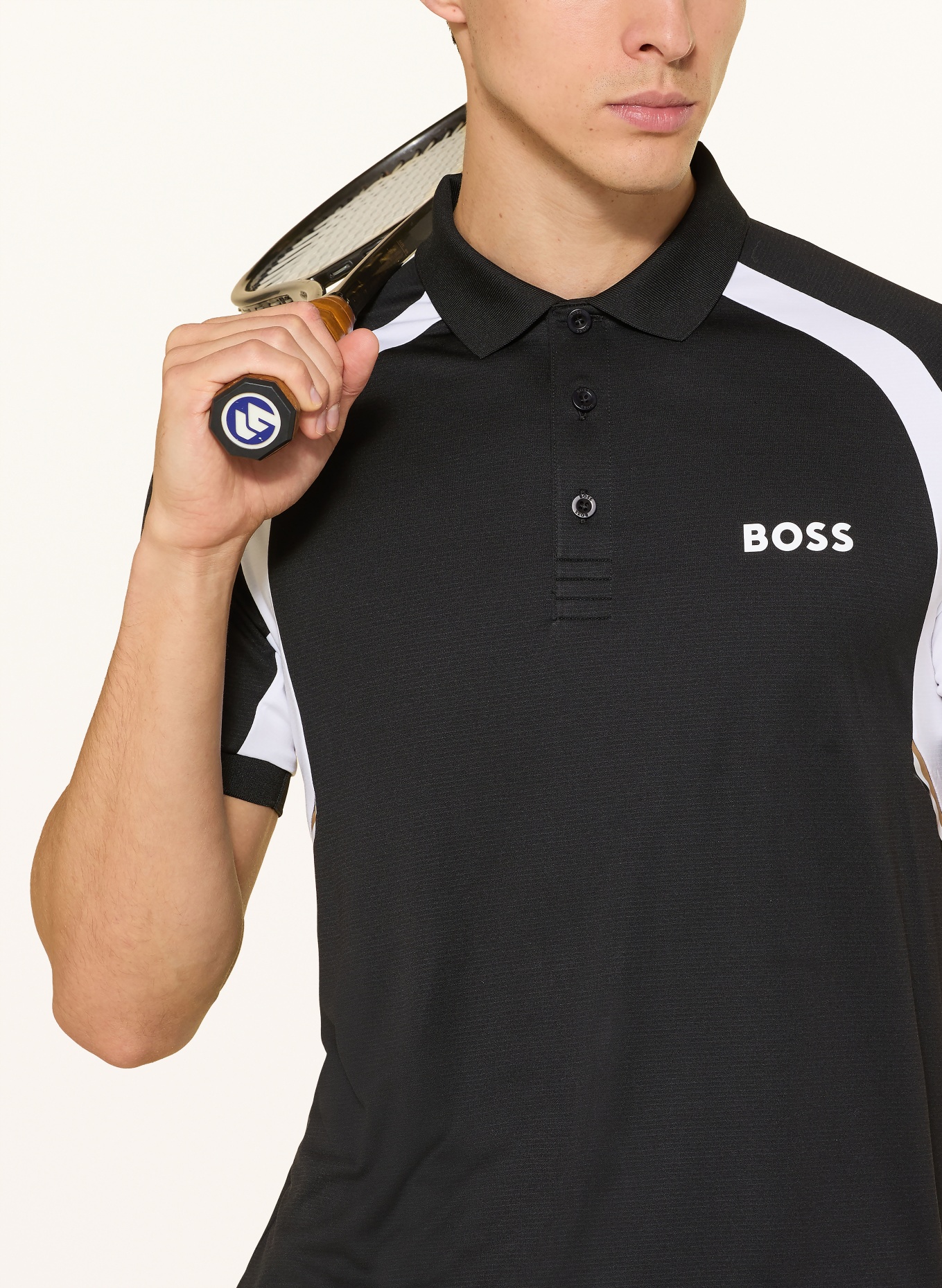 BOSS Funktions-Poloshirt TOC: SCHWARZ / WEISS