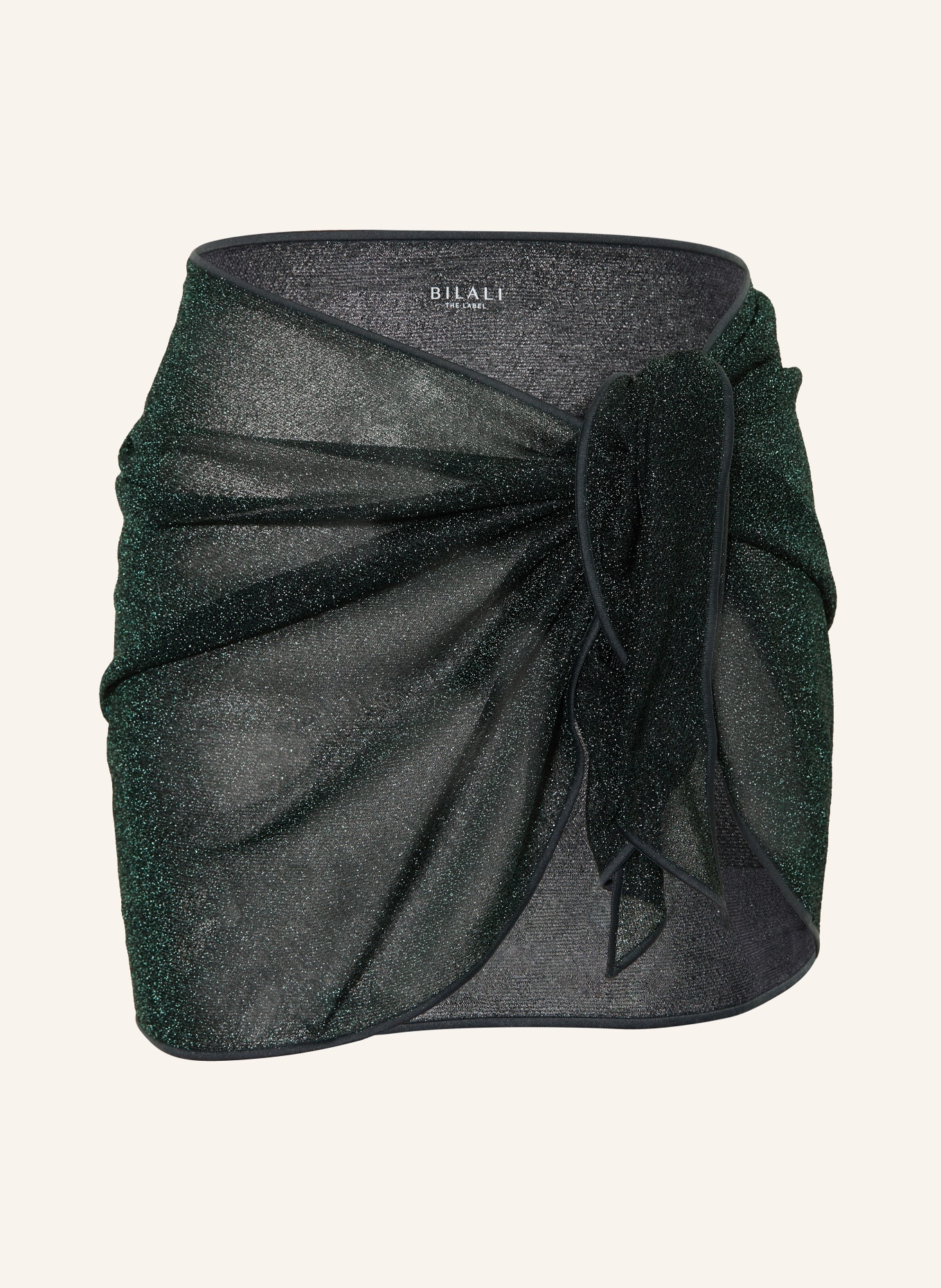 BILALI The Label Pareo MAXINE s třpytivou nití: TMAVĚ ZELENÁ