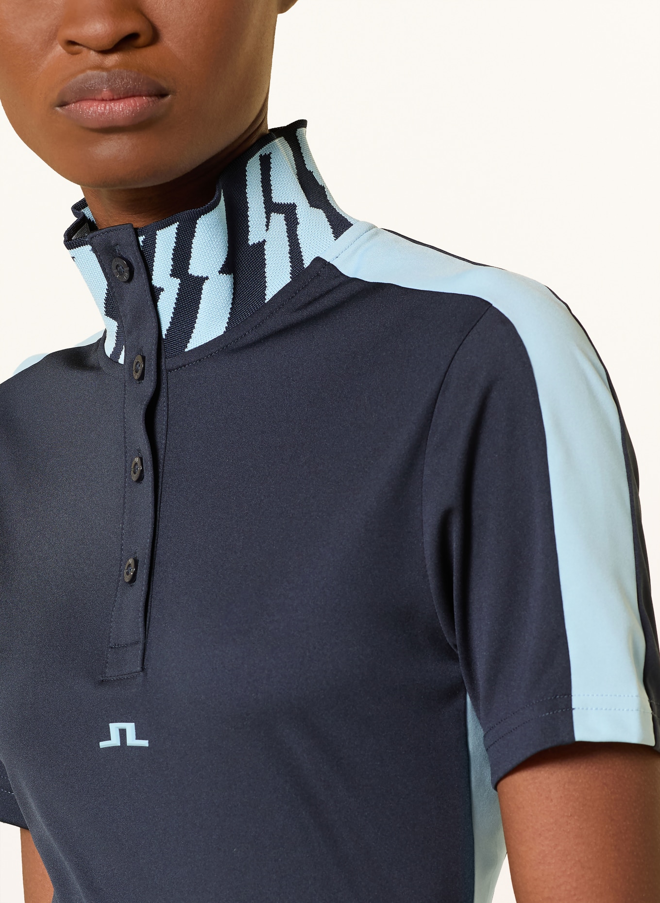 J.LINDEBERG Funktions-Poloshirt: DUNKELBLAU / HELLBLAU