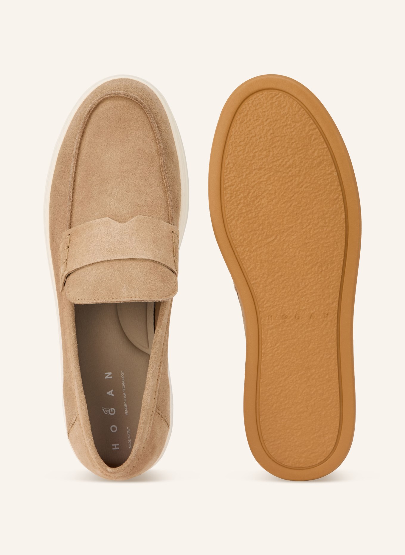 HOGAN penny loafer: TAUPE