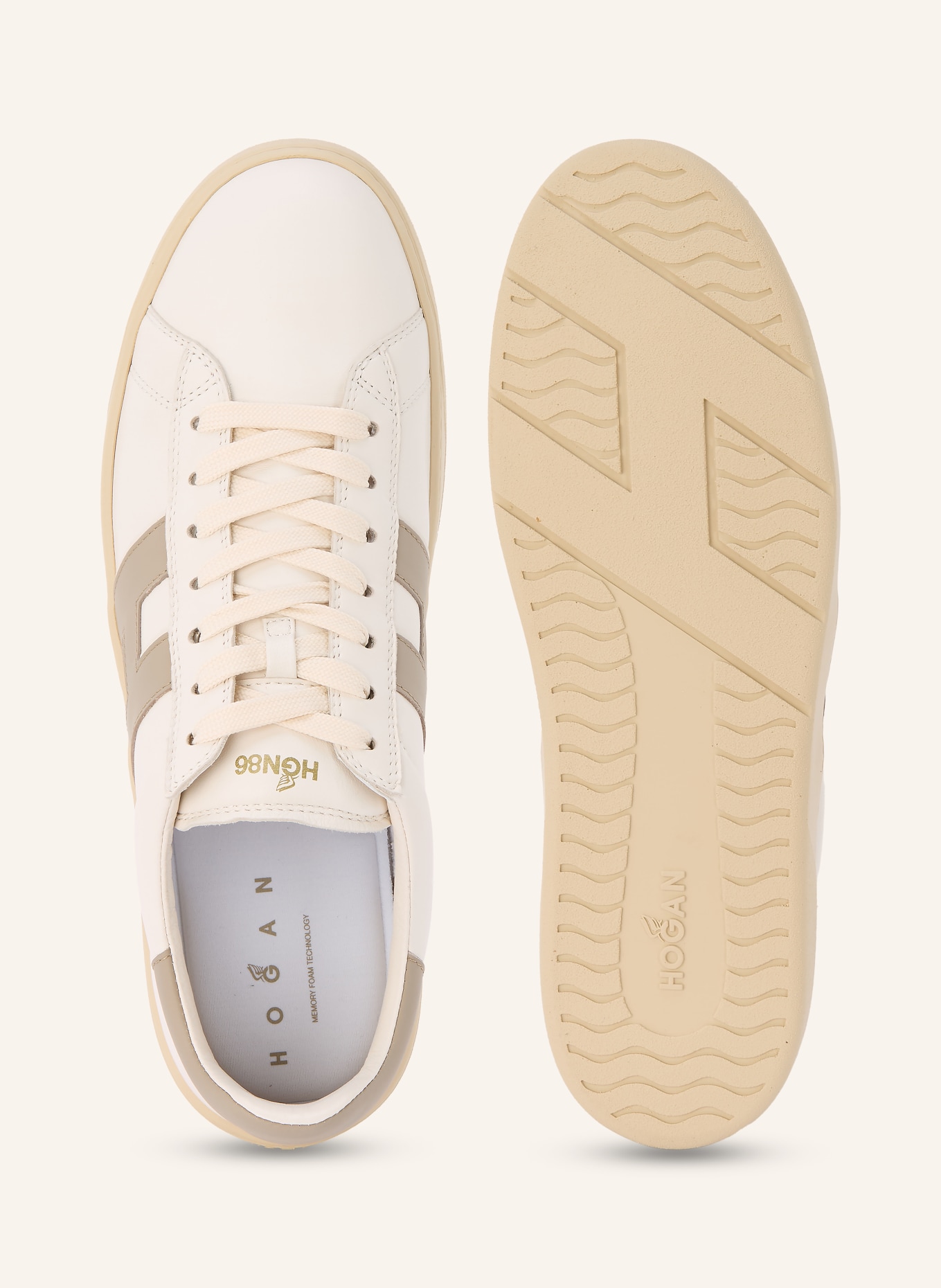 HOGAN Sneaker COOL: ECRU / SZAROBRĄZOWY