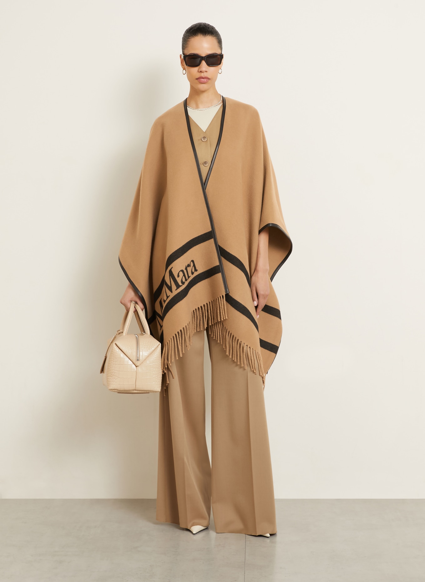 Max Mara Cape ARIS: VELBLOUDÍ / ČERNÁ