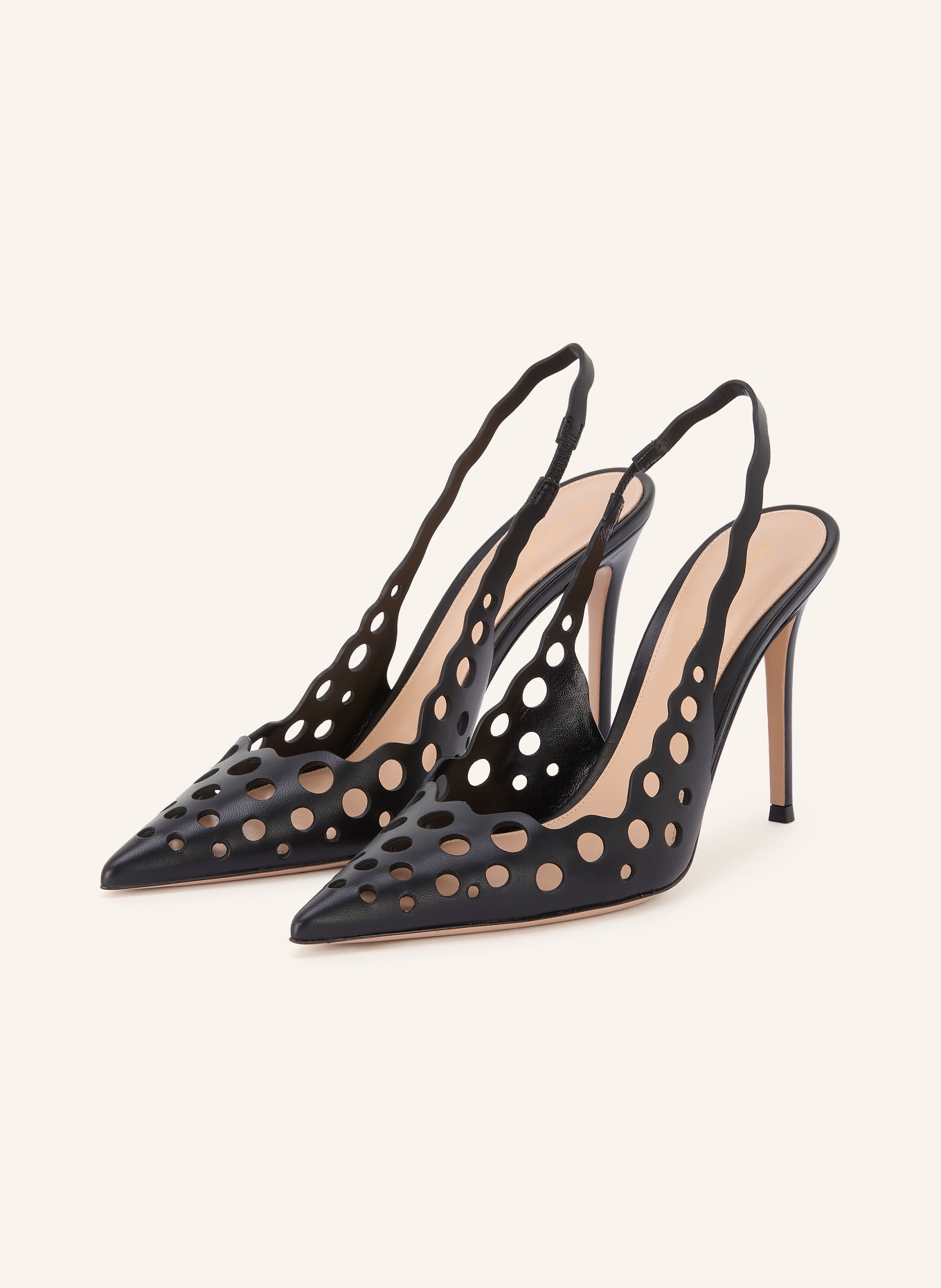 Gianvito Rossi Slingback pumps with cutouts: BLACK